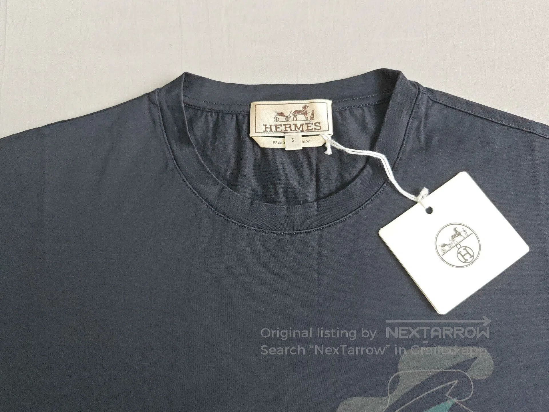 Hermes Hermes Men's Blue Black Horse T-shirt S. Size US S / EU 44-46 / 1 - 3 Thumbnail