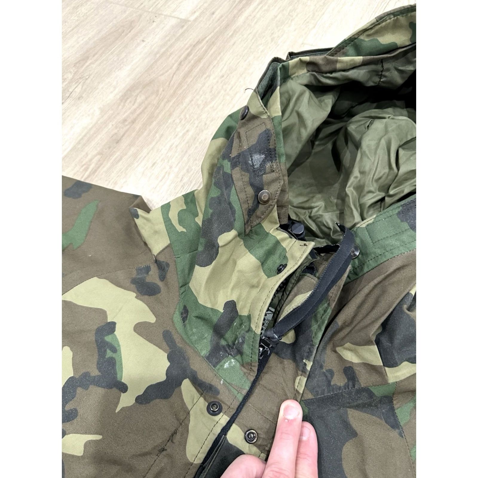 Industrie VINTAGE Tennier Industries ECWCS Parka Mens Medium Long Camouflage Army Cold Weather Hooded Coat Jacket with Full Zip Pockets Size US M / EU 48-50 / 2 - 6 Thumbnail