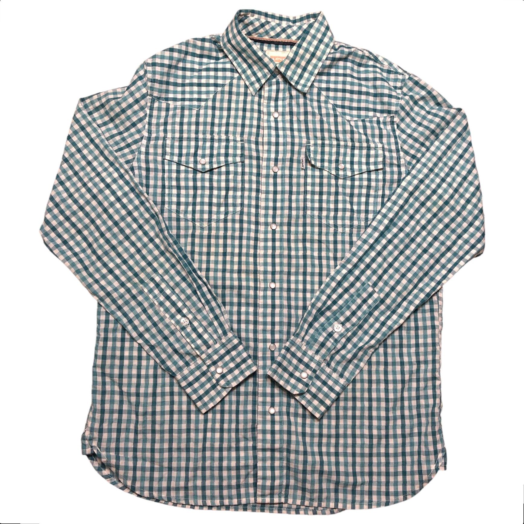 Levi's Levi's Shirt Mens S Blue White Check Pockets Pearl Snap Button-Up Western Outdoor Classic Casual Size US S / EU 44-46 / 1 - 2 Thumbnail