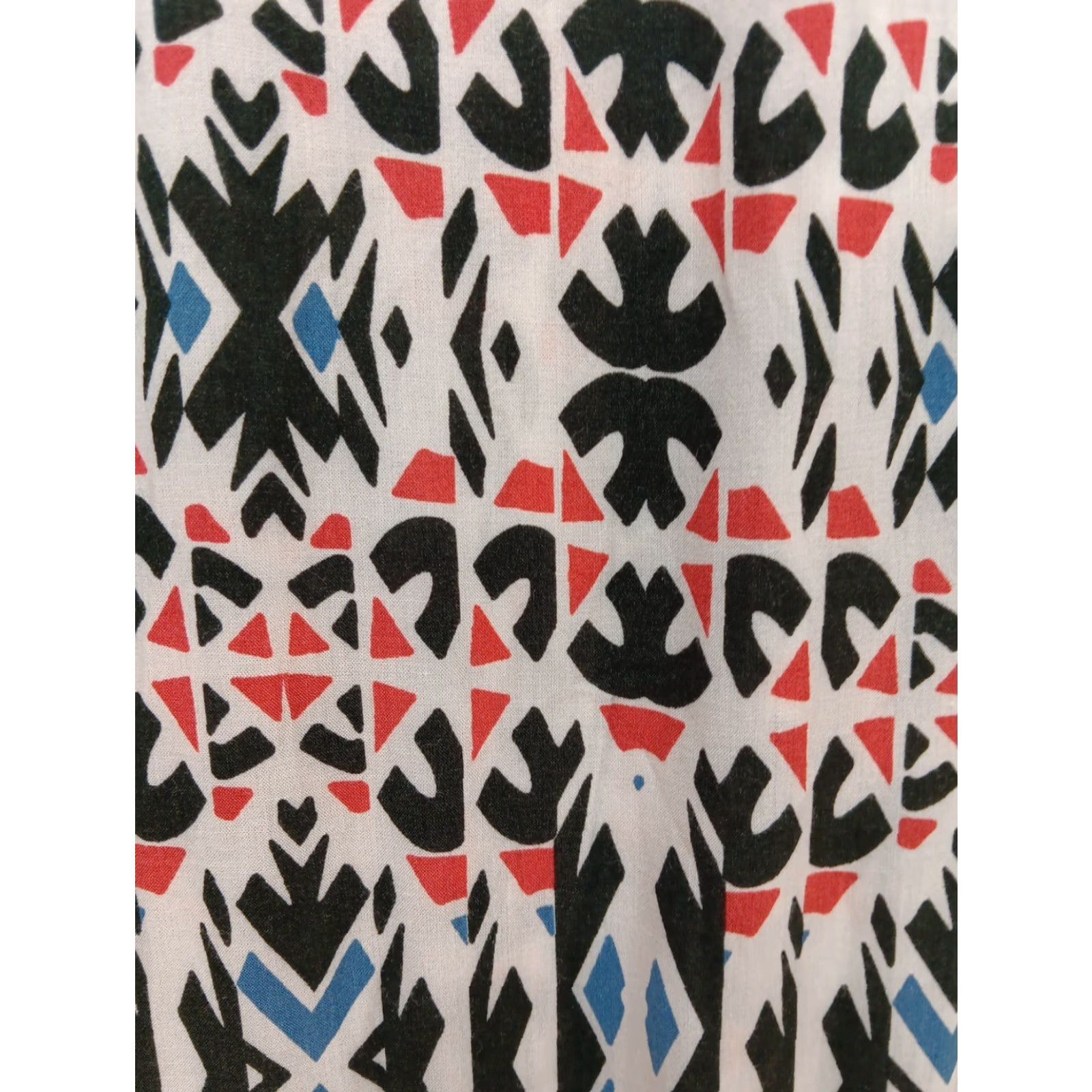 Velvet VELVET by Graham & Spencer Dress L Multi-Color Geometric Drawstring Waist Knee Length Women's Slim Slip Dress Size L / US 10 / IT 46 - 5 Thumbnail