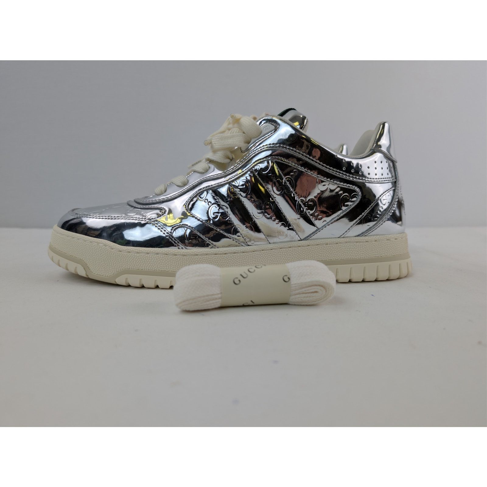 Gucci o1rshd1 Re-Web Sneaker in Glam Mirror / Glow Silver / Silver Size US 10 / EU 43 - 10 Thumbnail