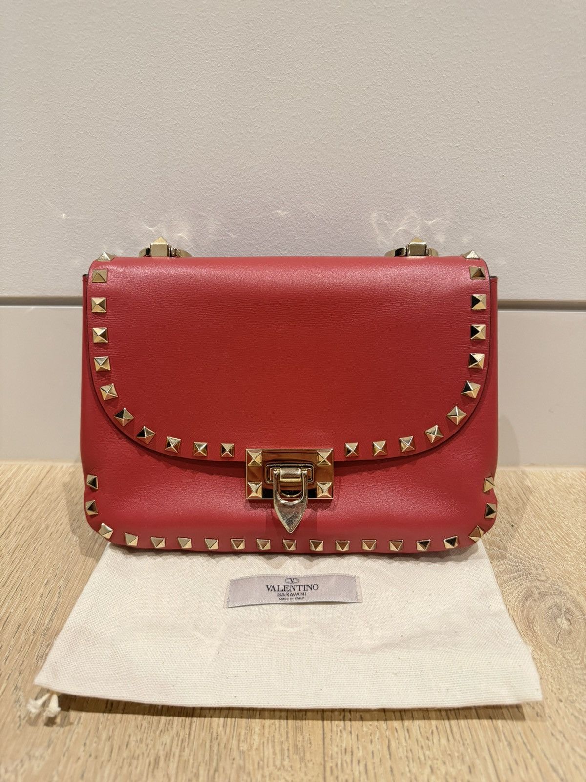 Valentino Small Rockstud Crossbody Bag in Red, Women's