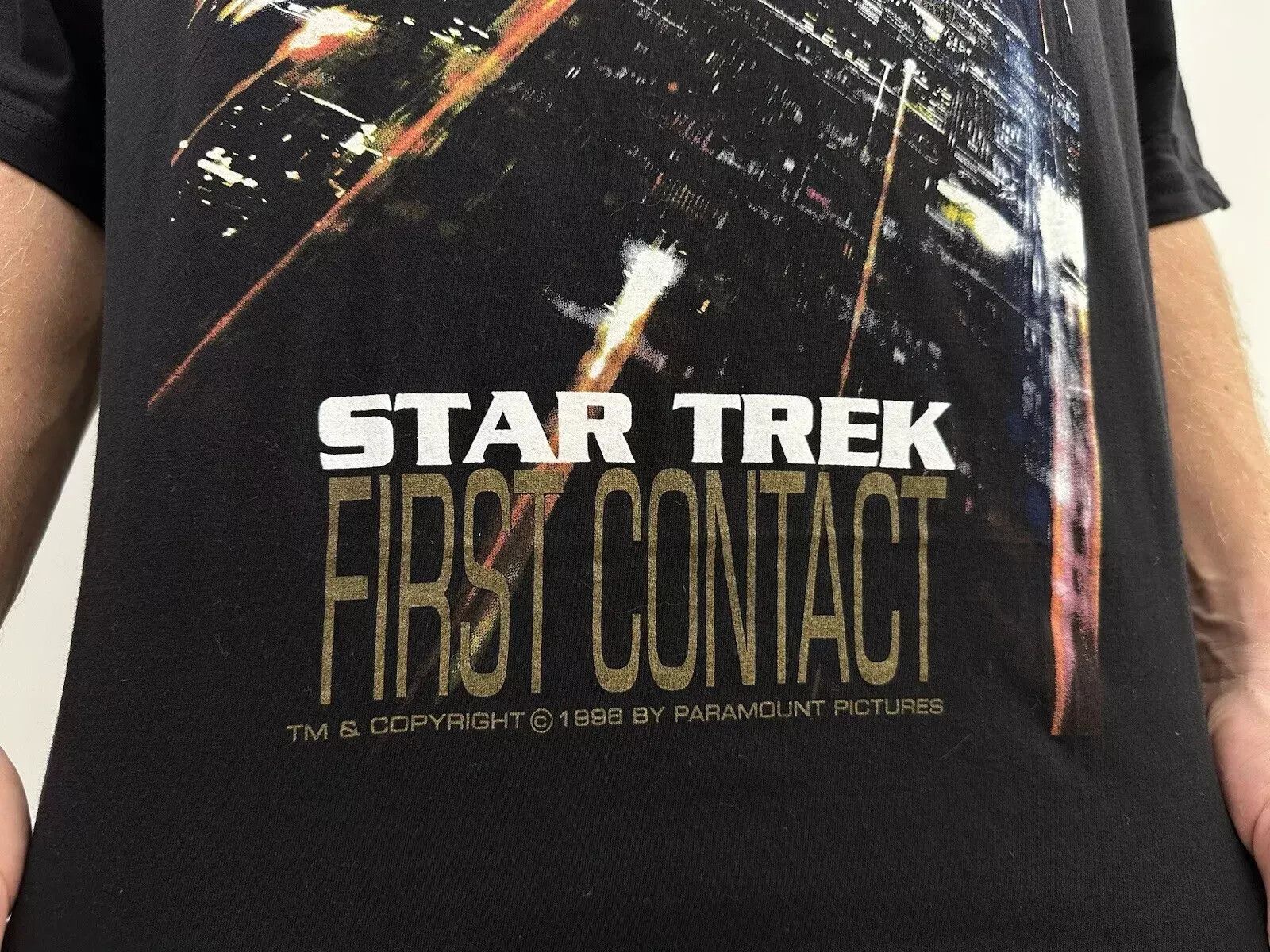 Vintage Vintage 1996 Star Trek First Contact t-shirt Tv Film Promo Size US XL / EU 56 / 4 - 6 Thumbnail