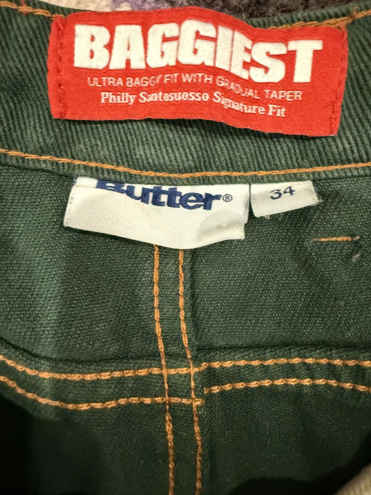 Butter Goods GREEN CARGO DENIM ULTRA BAGGY BUTTER GOODS JEANS Size US 34 / EU 50 - 3 Thumbnail