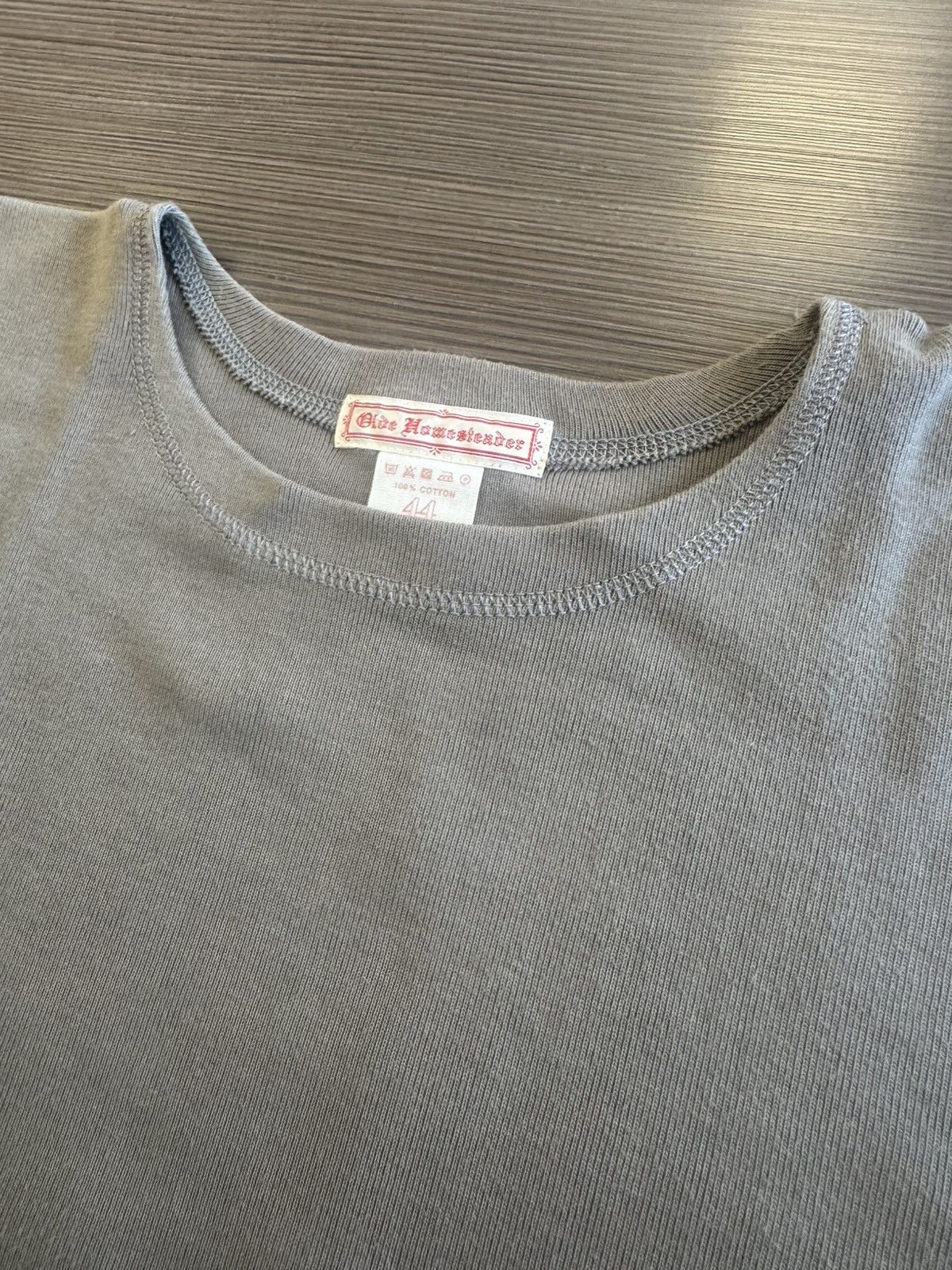 Olde Homesteader Heavy Weight Rib - Crew Neck Short Sleeve - Olive Size US L / EU 52-54 / 3 - 2 Thumbnail