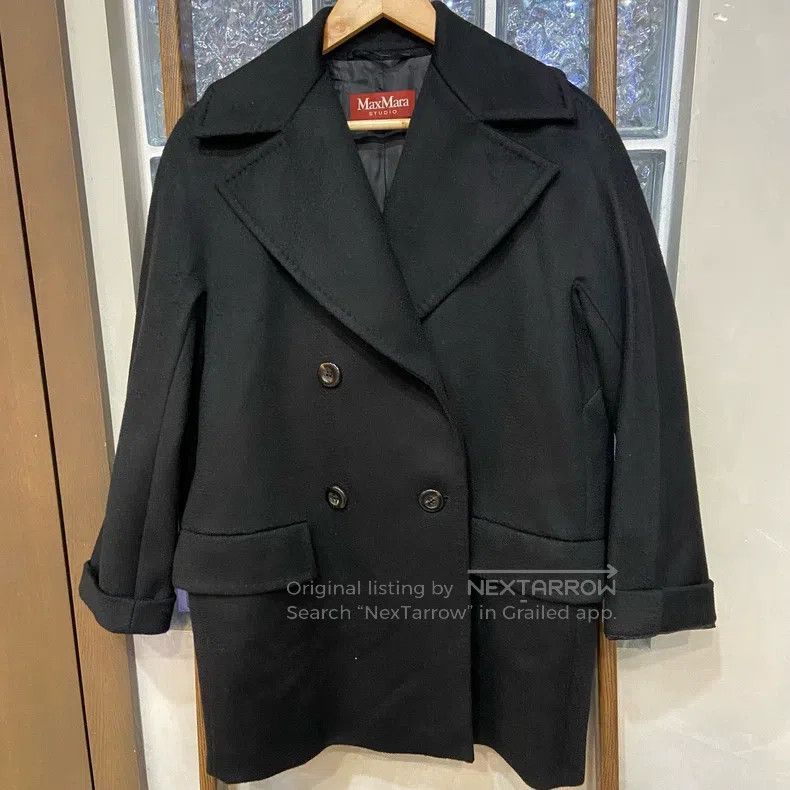 Max Mara Black Wool Short Coat