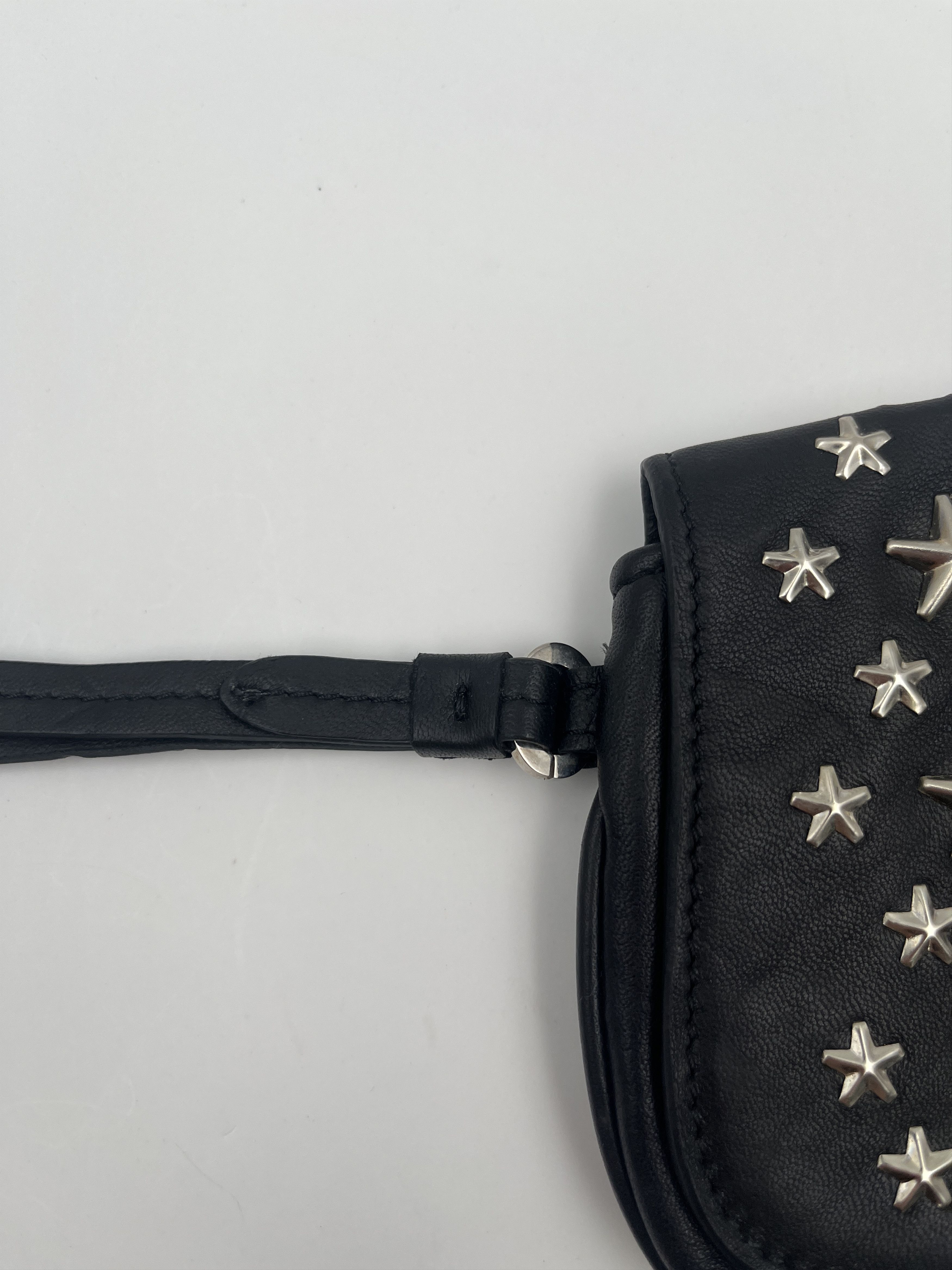 Jimmy Choo Jimmy Choo Black Star-Studded Leather Pouch Size ONE SIZE - 6 Thumbnail