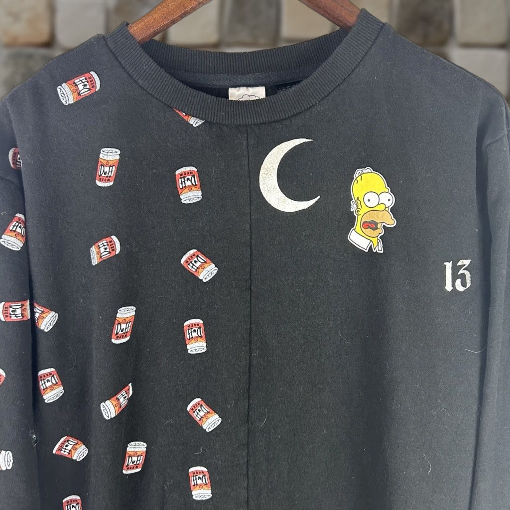 Vintage VINTAGE The Simpsons Sweatshirt Men's M Black Burping Homer Duff Beer Half AOP Graphic Print Crew Neck Long Sleeve Pullover Regular Fit Size US M / EU 48-50 / 2 - 1 Thumbnail