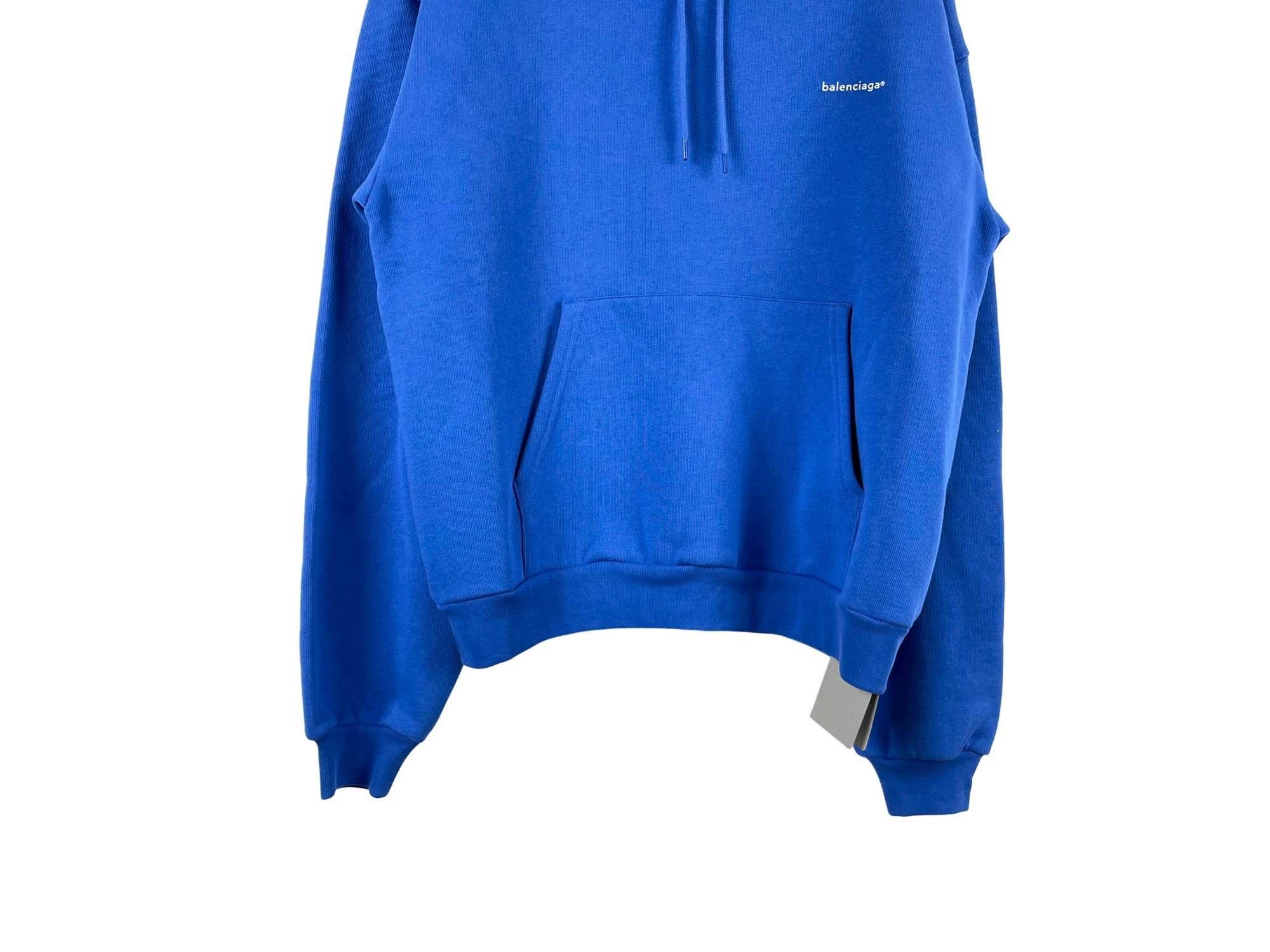 Balenciaga Balenciaga Blue Small Logo Oversized Hoodie Size US S / EU 44-46 / 1 - 4 Thumbnail