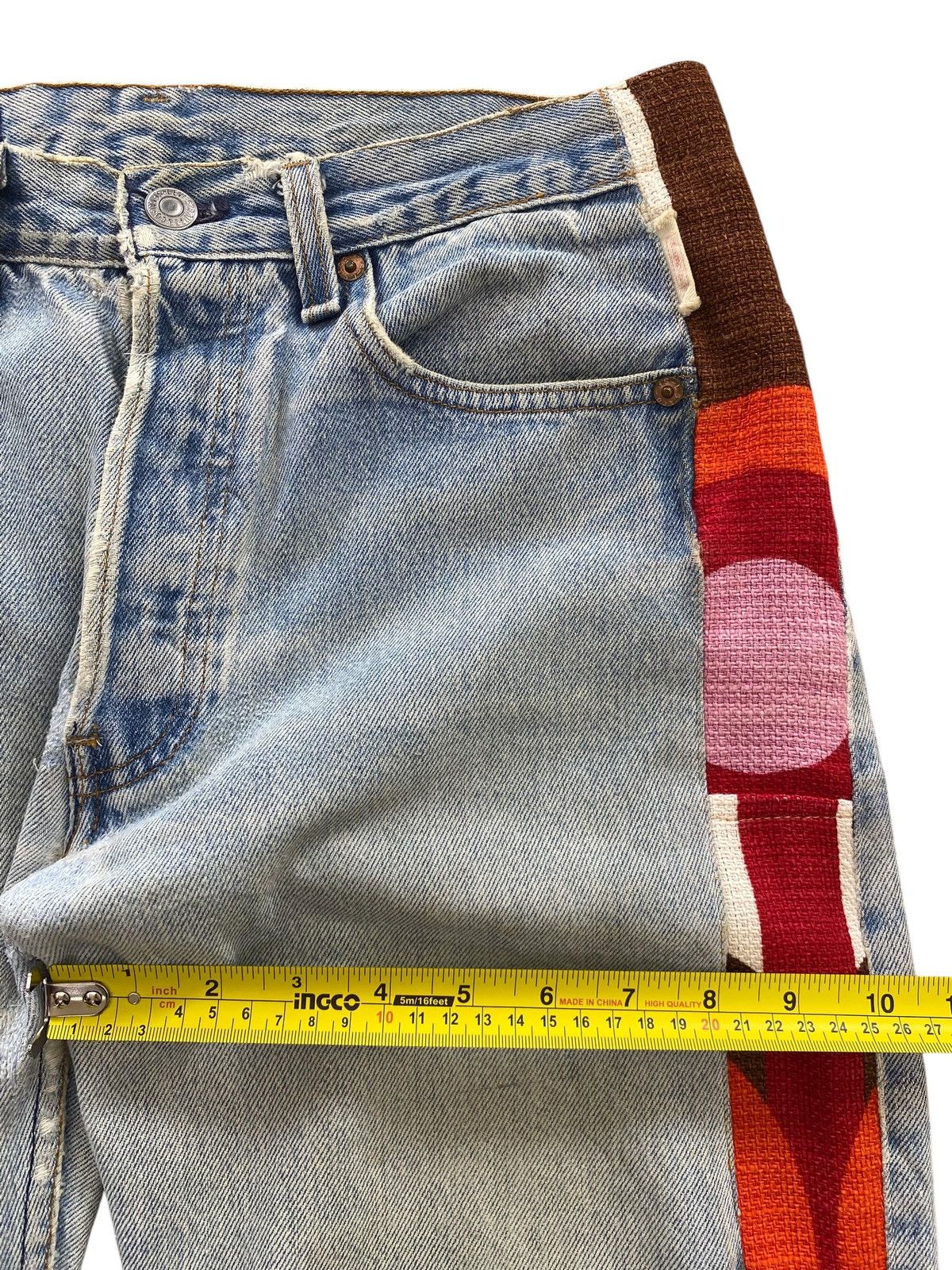 Levi's Levi’s Light Wash Abstract Lines Style Straight Leg Jeans Size US 30 / EU 46 - 7 Thumbnail