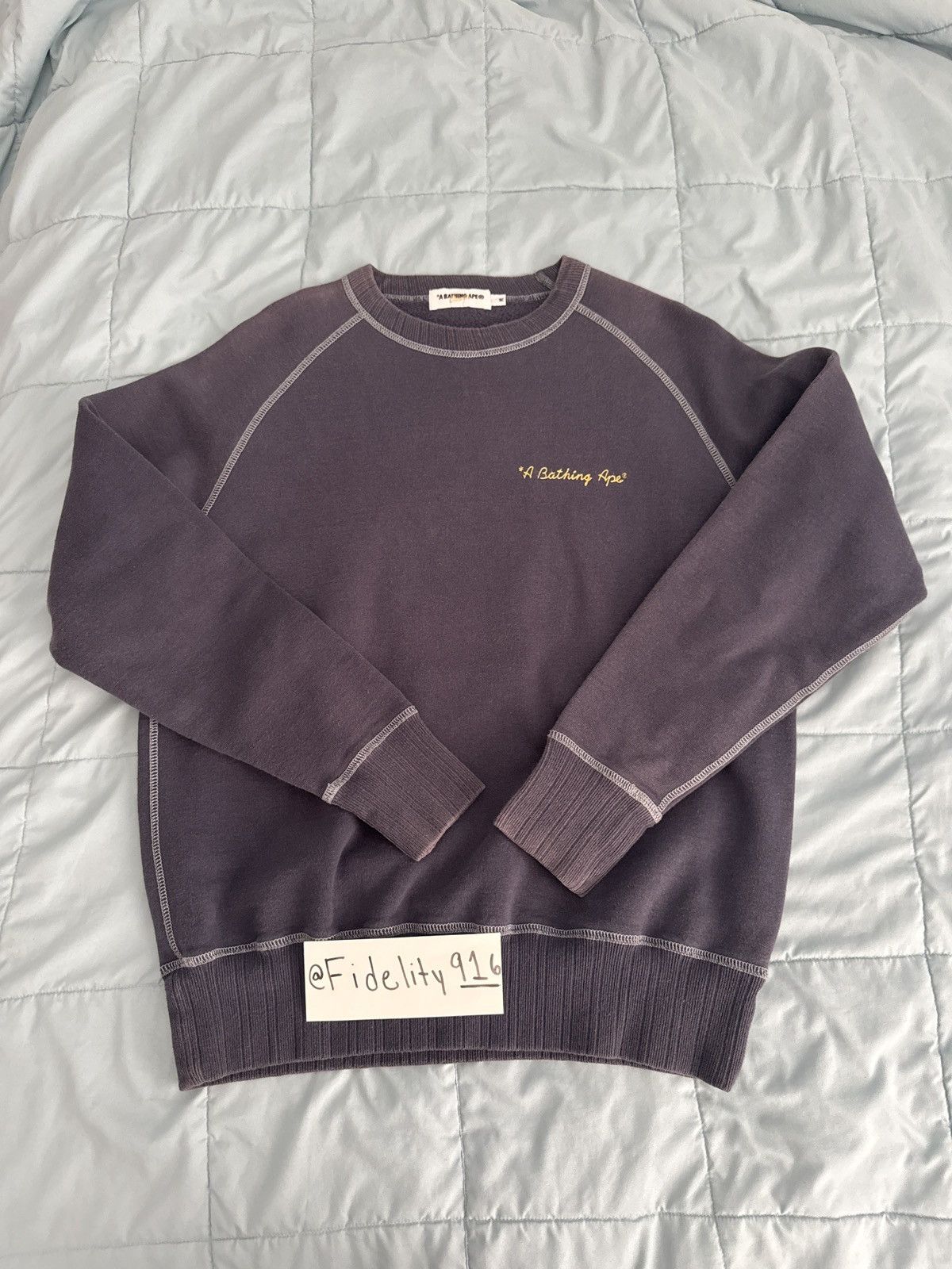 Bape Bathing Ape College Logo Embroidered Sweater Navy Blue Size US M / EU 48-50 / 2 - 1 Thumbnail