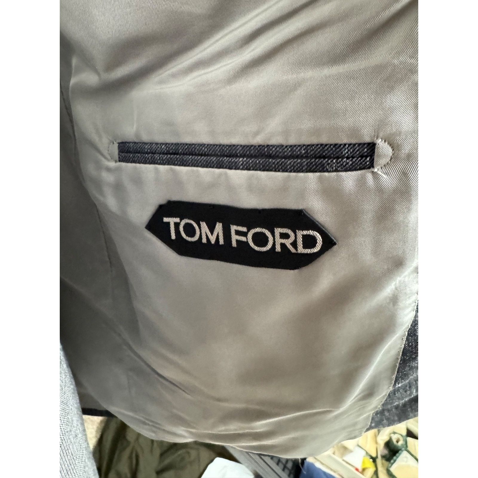 Tom Ford Tom Ford Gray Wool Silk Linen Peak Lapel Blazer Jacket 46R Size 46R - 3 Thumbnail