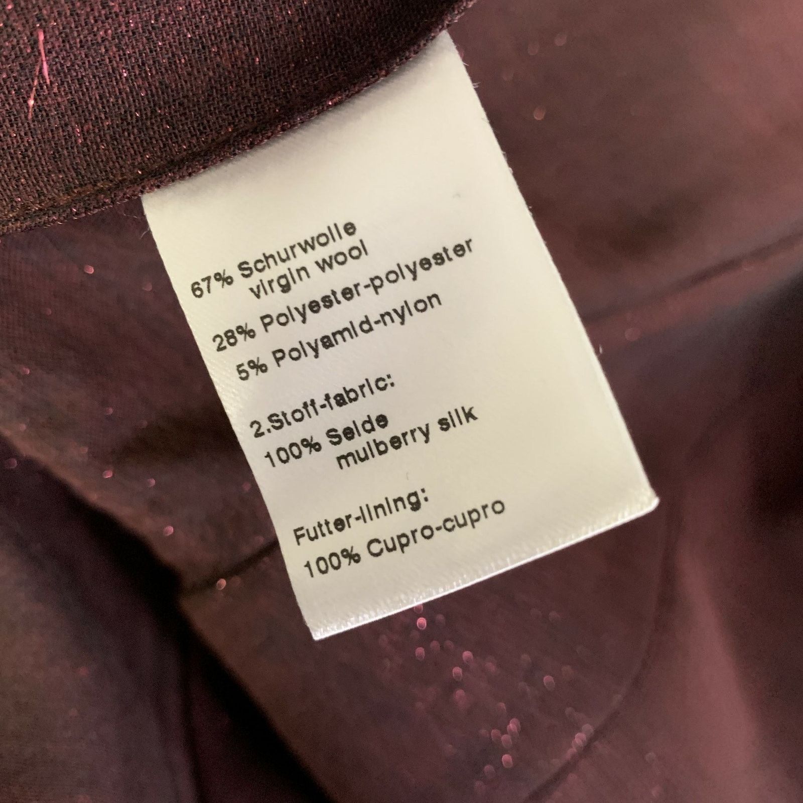 Akris AKRIS Size 12 Burgundy Wool Polyester Sparkly Jacket Size XL / US 12-14 / IT 48-50 - 6 Thumbnail