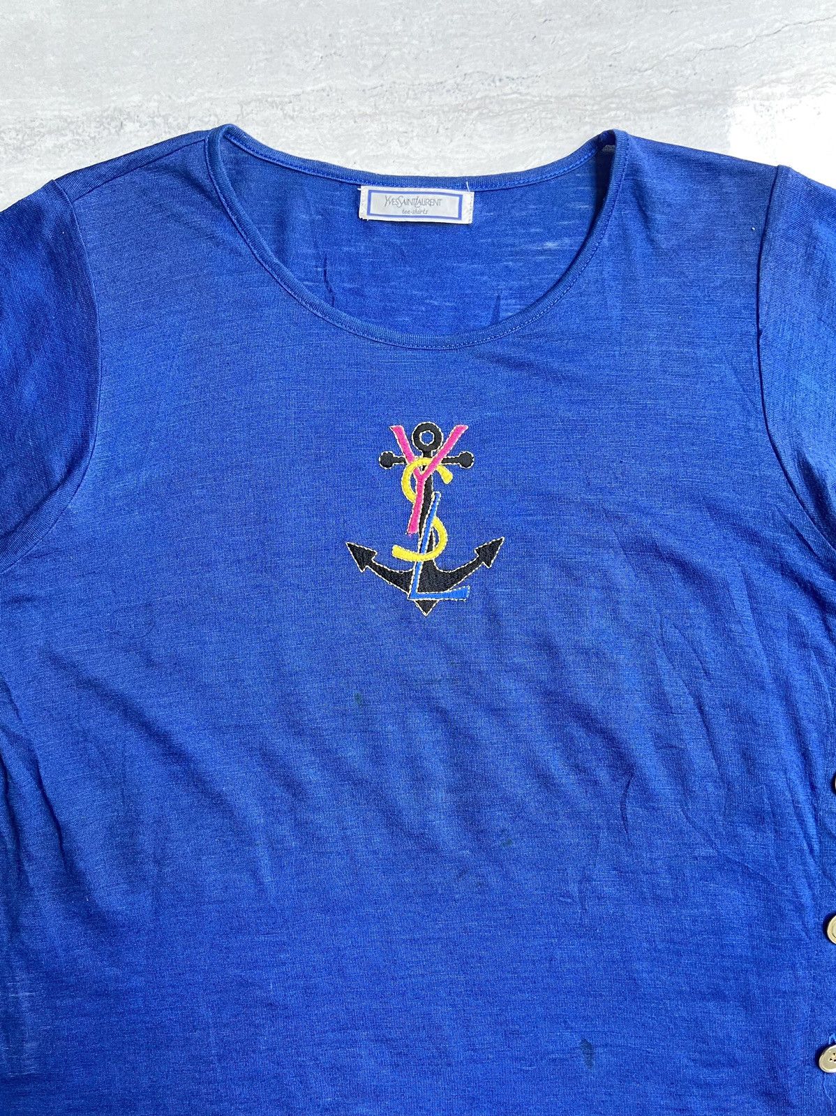 Yves Saint Laurent Yves Saint Laurent Blue T-shirt Size US S / EU 44-46 / 1 - 4 Thumbnail