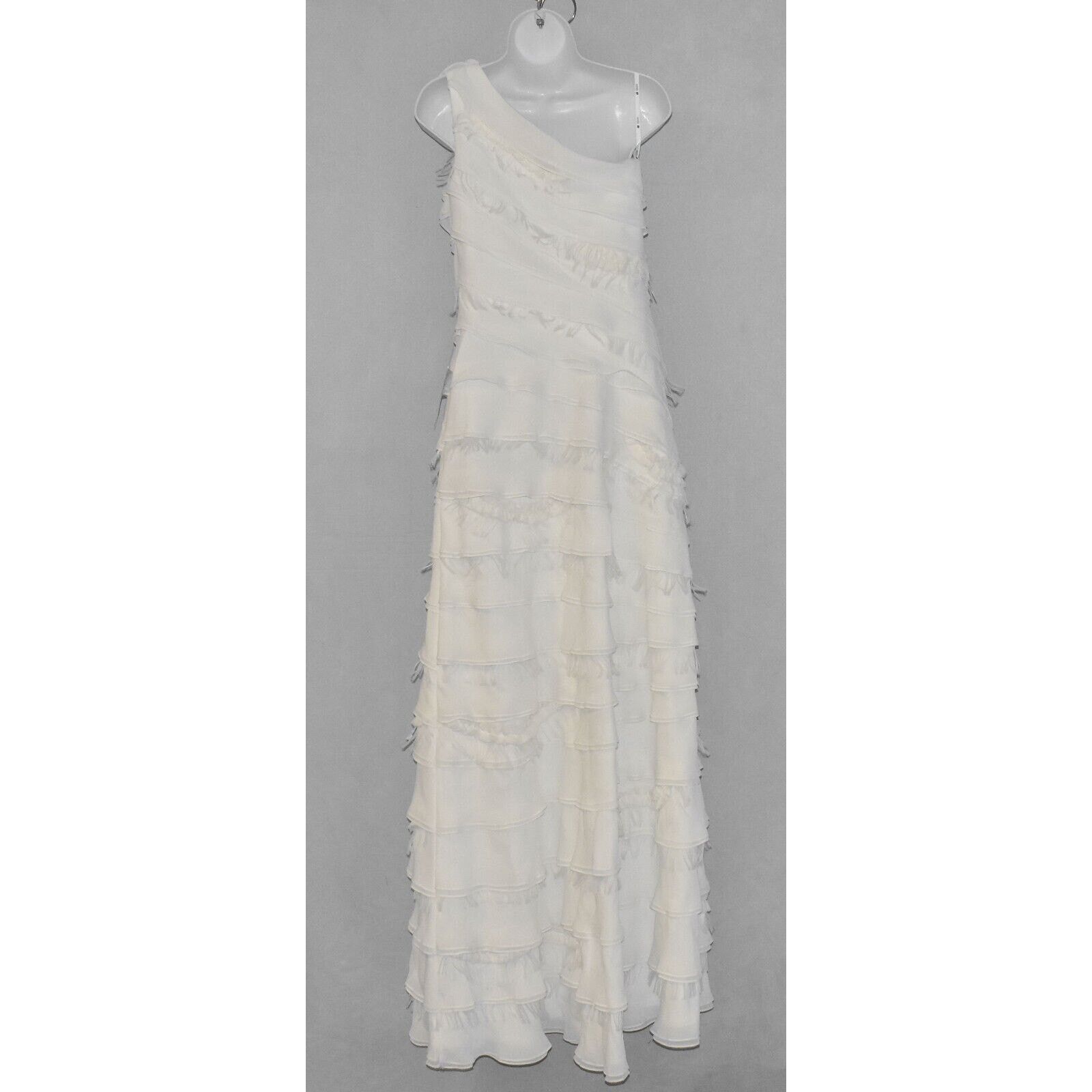 Tadashi Shoji NWT TADASHI SHOJI Chiffon One Shoulder Wedding Dress 4 $548 Size S / US 4 / IT 40 - 5 Thumbnail