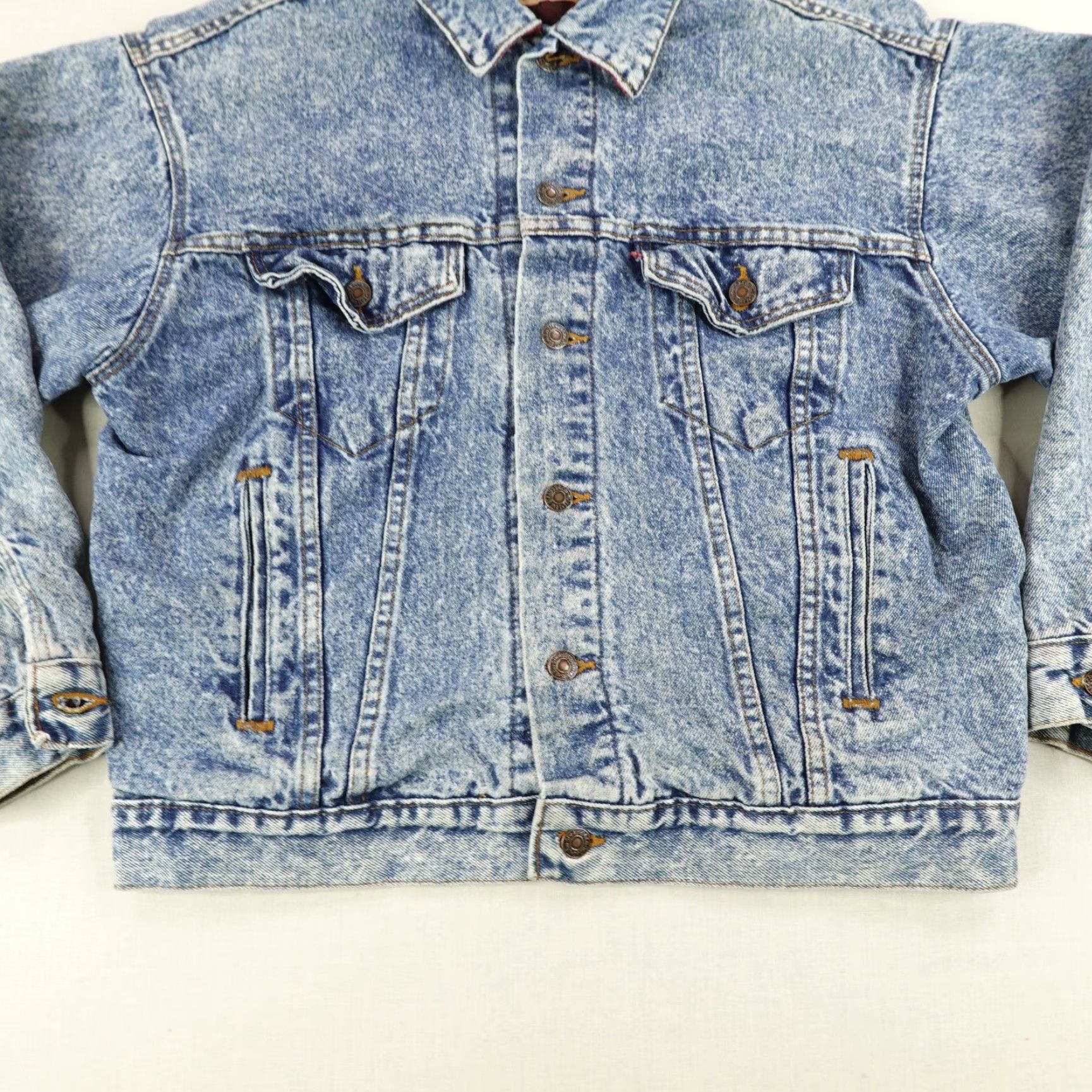 Levi's VINTAGE Levi's Jacket Mens Medium Denim Trucker 80s Style Casual Outerwear Blue Size US 31 - 3 Thumbnail