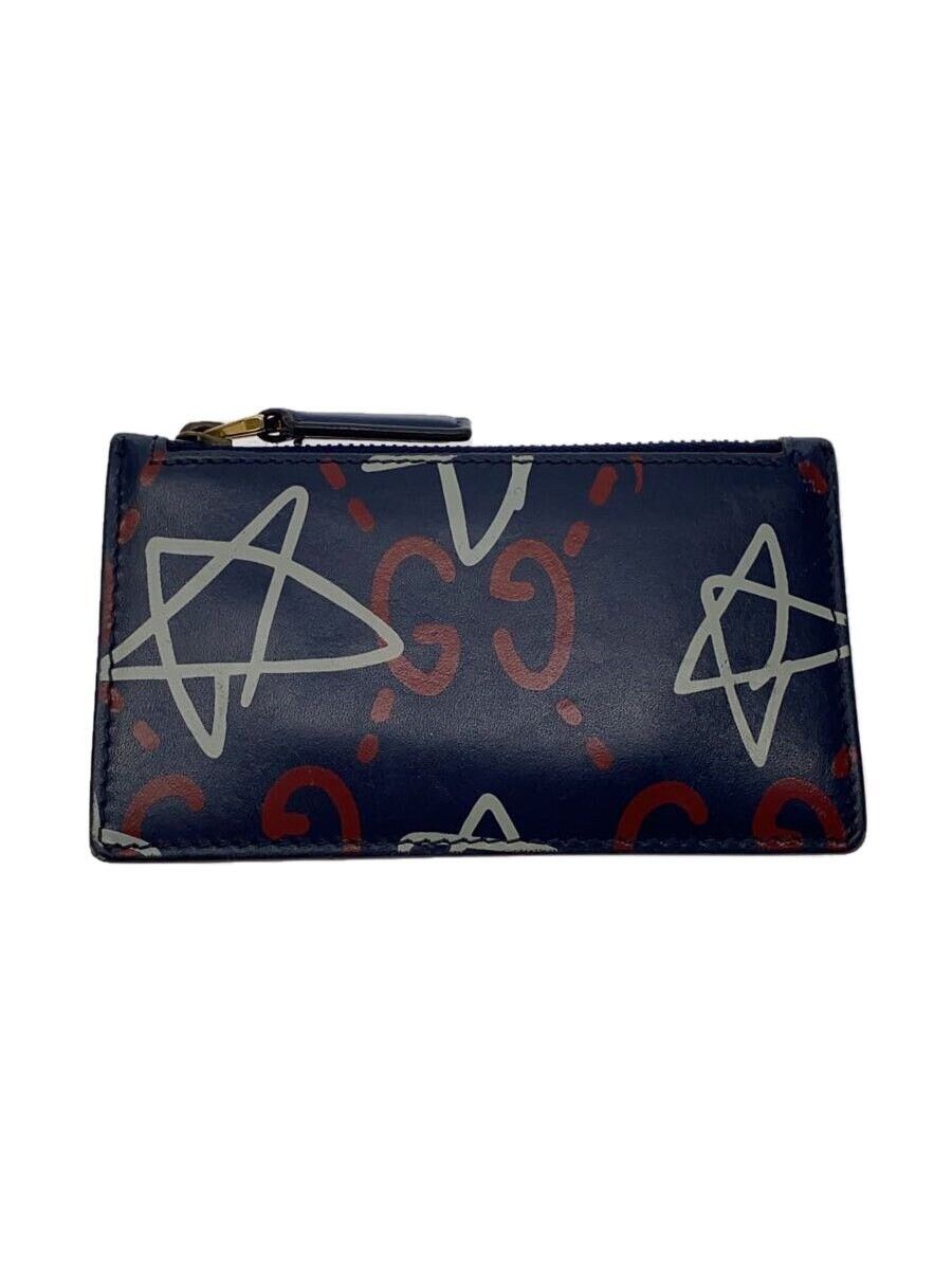 Gucci Gucci Leather Monogram Coin Case Navy Size ONE SIZE - 1 Thumbnail