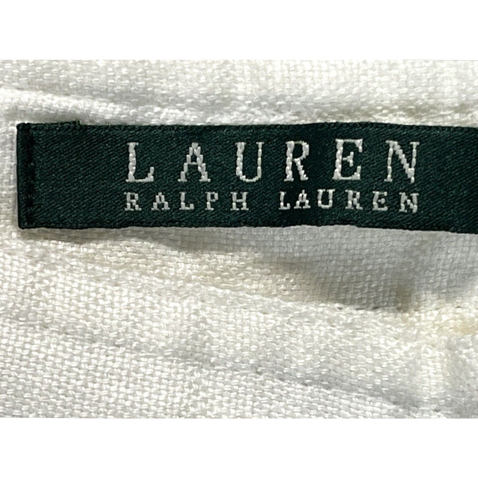 Ralph Lauren Lauren Ralph Lauren Wide Leg Linen Pants White Lined Women's Size 12 Size 34" / US 12 / IT 48 - 6 Thumbnail