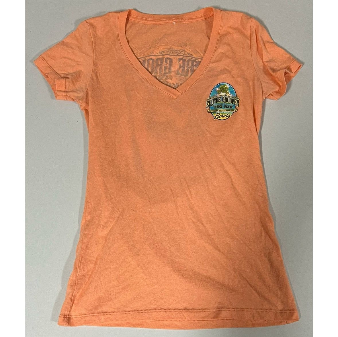 Japanese Brand Orange ‘Square Grouper Tiki Bar’ Tee T-Shirt Top Size S 🏝️✨ Size S / US 4 / IT 40 - 2 Thumbnail