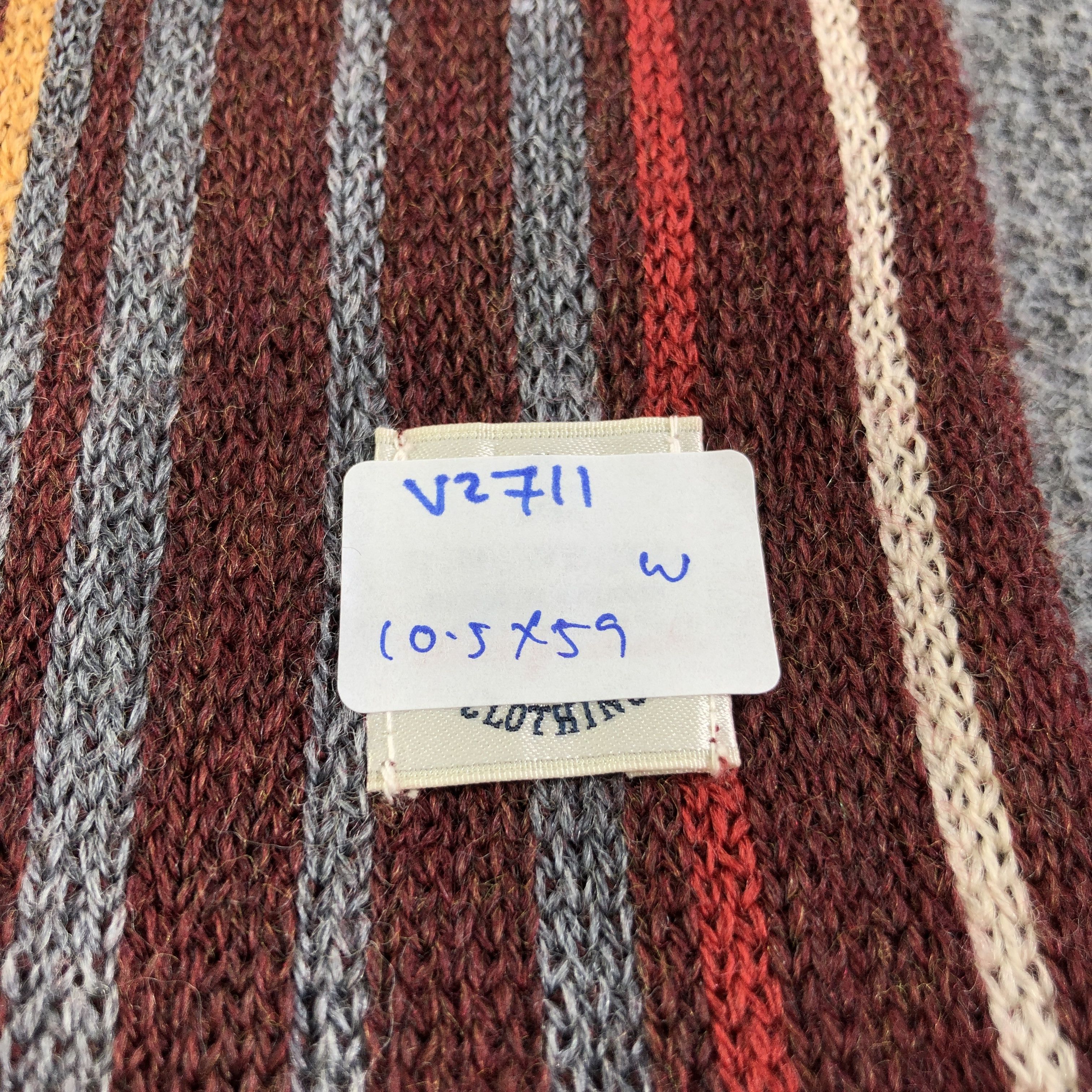 R.Newbold R.Newbold Striped Wool Scarf Muffler V2711 Size ONE SIZE - 7 Thumbnail