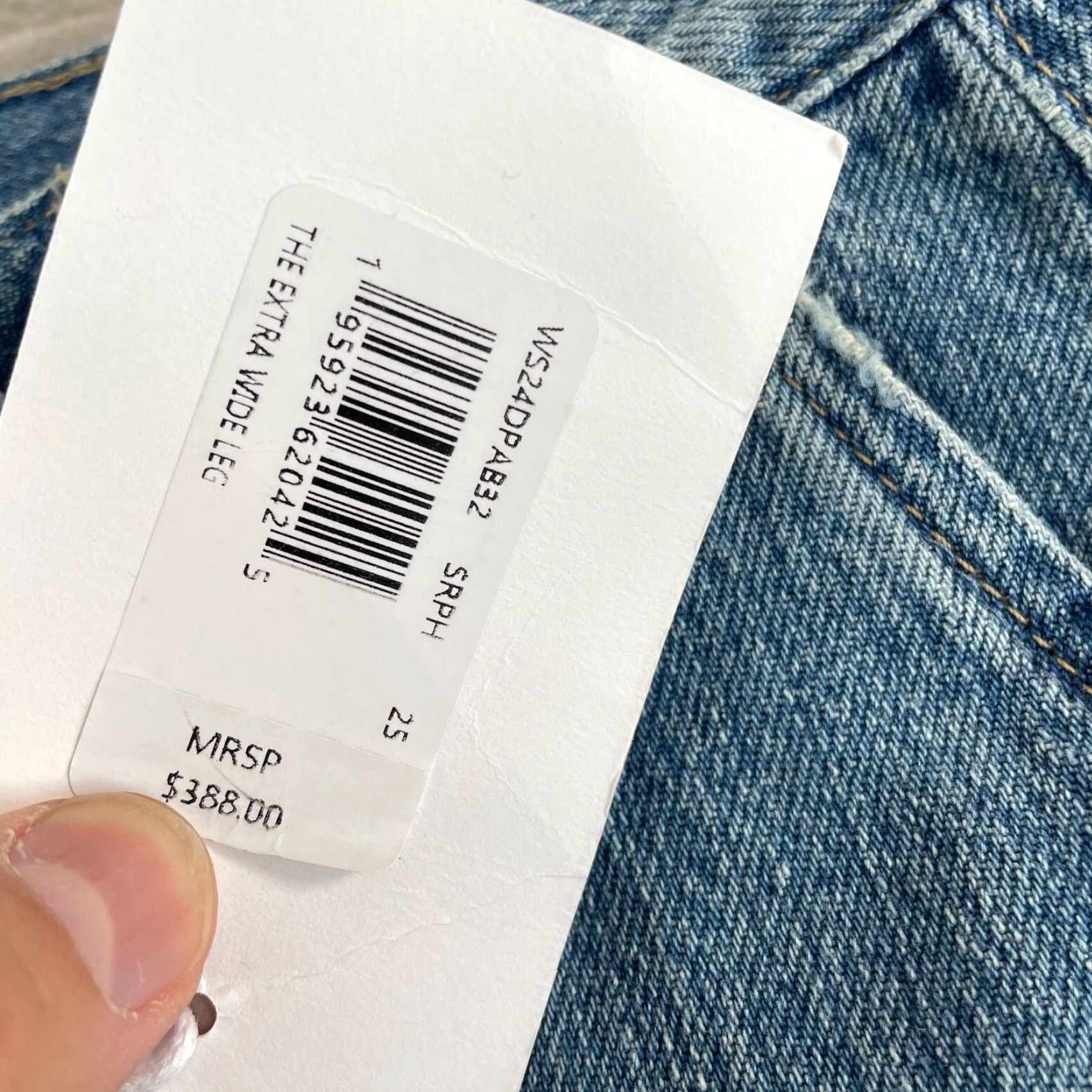 Frame FRAME Extra Wide Leg Jeans Women 25 in Seraphina Blue Designer NWT Jeans Wide-Leg Womens 25 in Blue Size 42" / US 20 - 5 Thumbnail