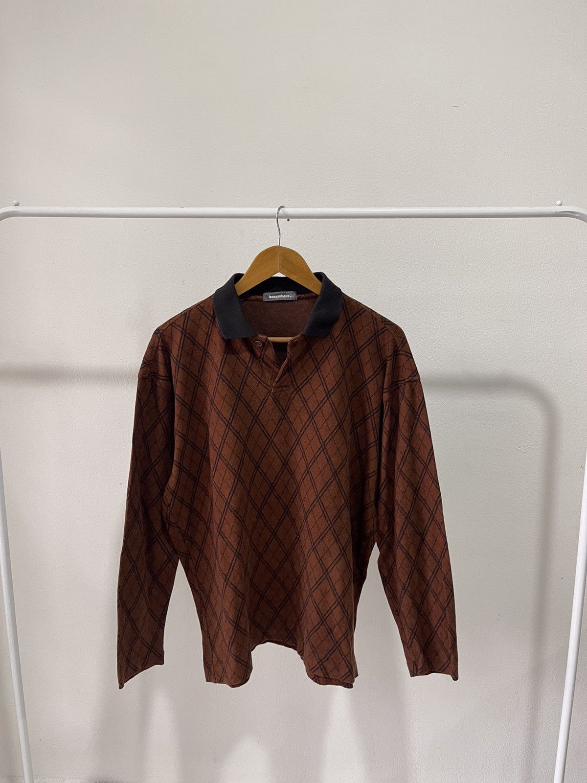 Issey Miyake × Pleats Please Issey Miyake 80s Issey Miyake Polo Long Sleeve Size US L / EU 52-54 / 3 - 6 Thumbnail