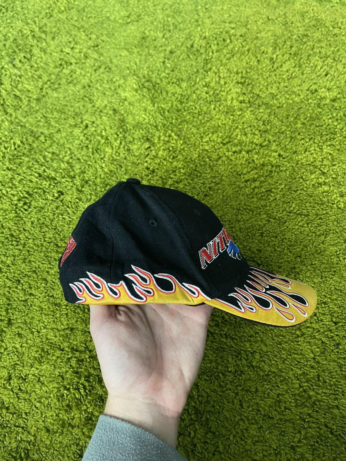 Vintage 🔥 Y2K style racing fire flame pattern cap Size 32 - 4 Thumbnail