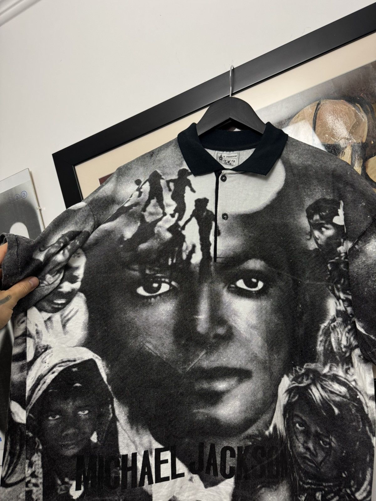 Band Tees Vintage 90s Michael Jackson Fullprint Polo Tee Pop Star Size US XL / EU 56 / 4 - 3 Thumbnail
