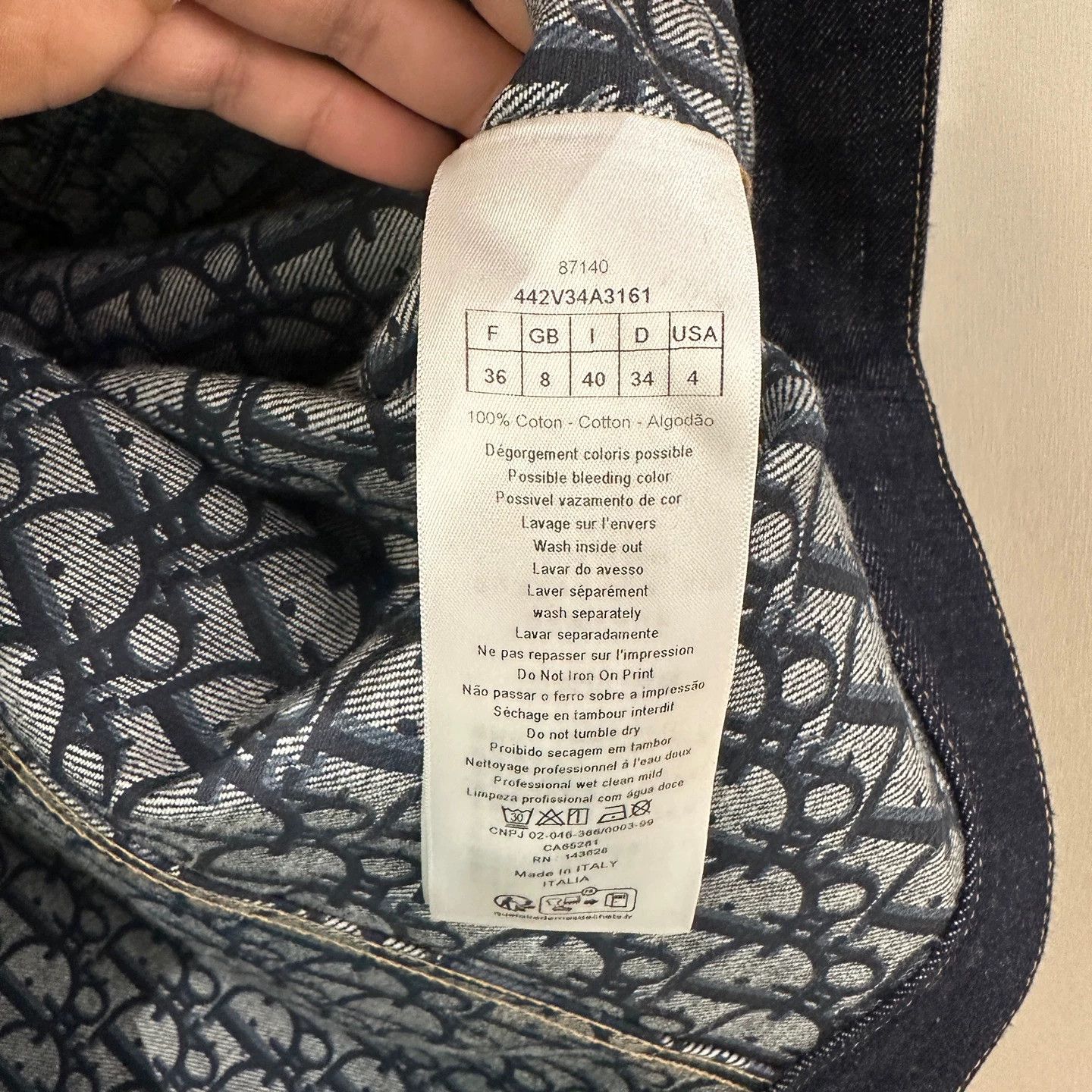 Christian Dior Monsieur Christian Dior 24FW Oblique denim jacket 36 cotton Size XS / US 0-2 / IT 36-38 - 4 Thumbnail