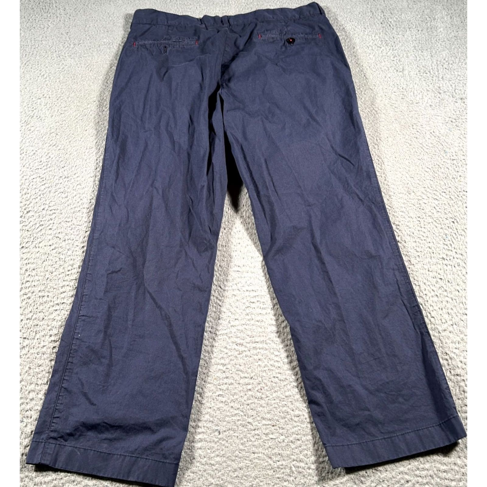 Carolina Herrera Carolina Herrera Pants 32x26 Navy Chino Straight Leg Mid Rise Cotton Blend Men Pants Size US 34 / EU 50 - 2 Thumbnail