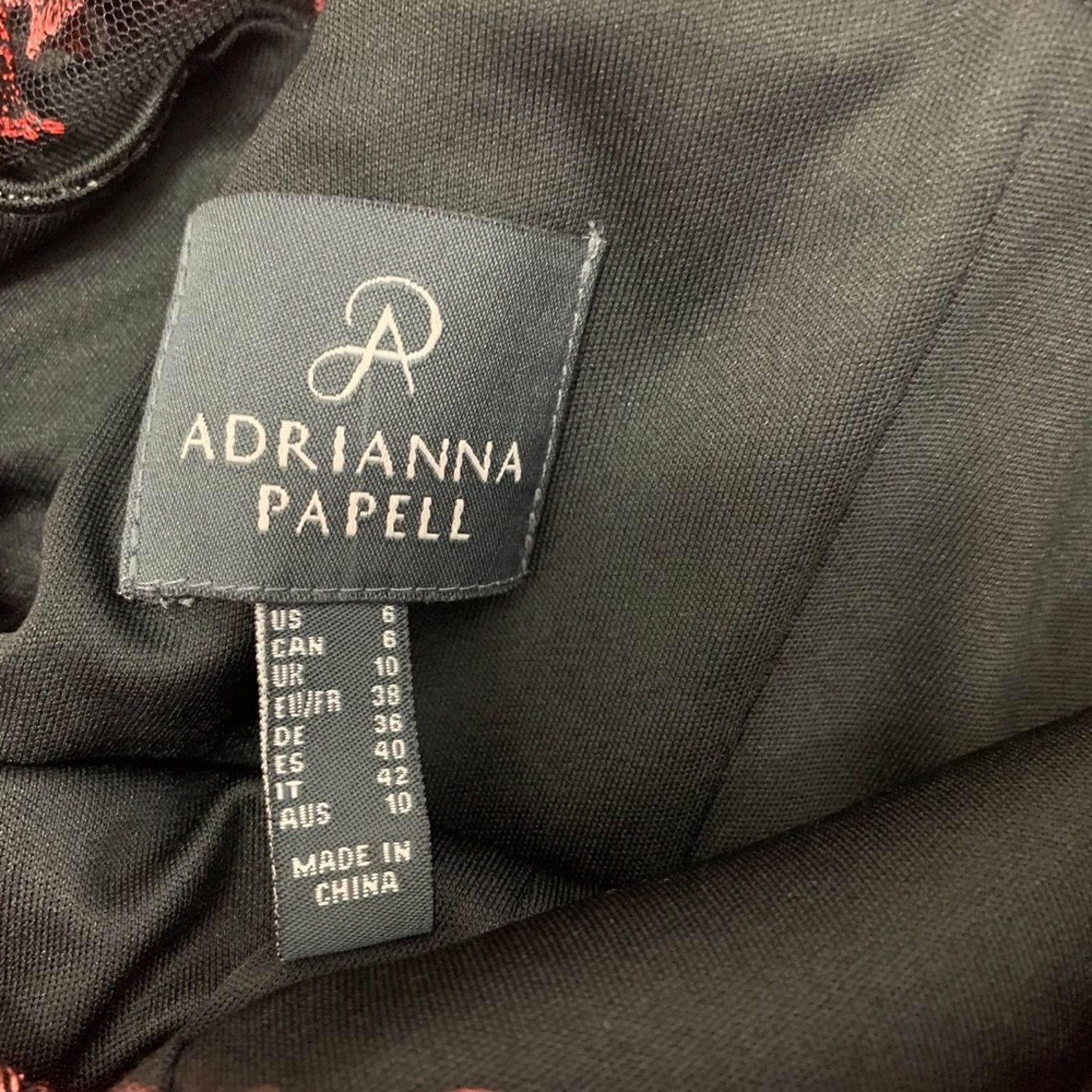Adrianna Papell NWOT Adrianna Papell Metallic Red & Black Embroidered Gown 6 Size M / US 6-8 / IT 42-44 - 7 Thumbnail