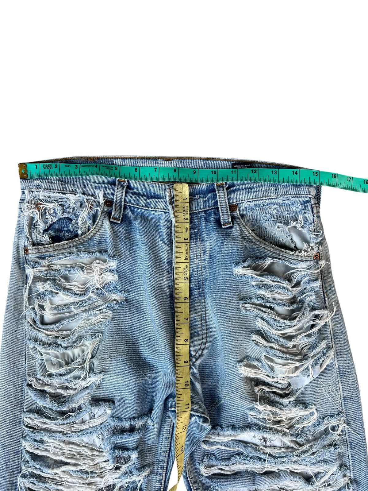 Vinti Andrews Vinti Andrews X Levi’s 501 Trashed Distressed Denim Jeans Size US 30 / EU 46 - 2 Thumbnail