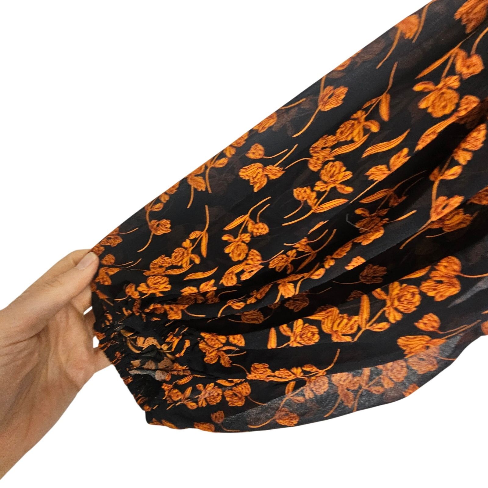 Lululemon Lulus Dress M Sashay My Way Black Floral LS Mini Dress Puff Size M / US 6-8 / IT 42-44 - 5 Thumbnail