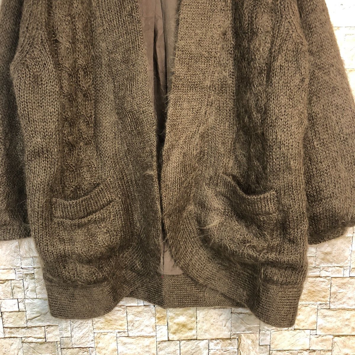 Homespun Knitwear DTL Japan mohair knitwear Brown Cardigan fur #A459 Size US M / EU 48-50 / 2 - 3 Thumbnail