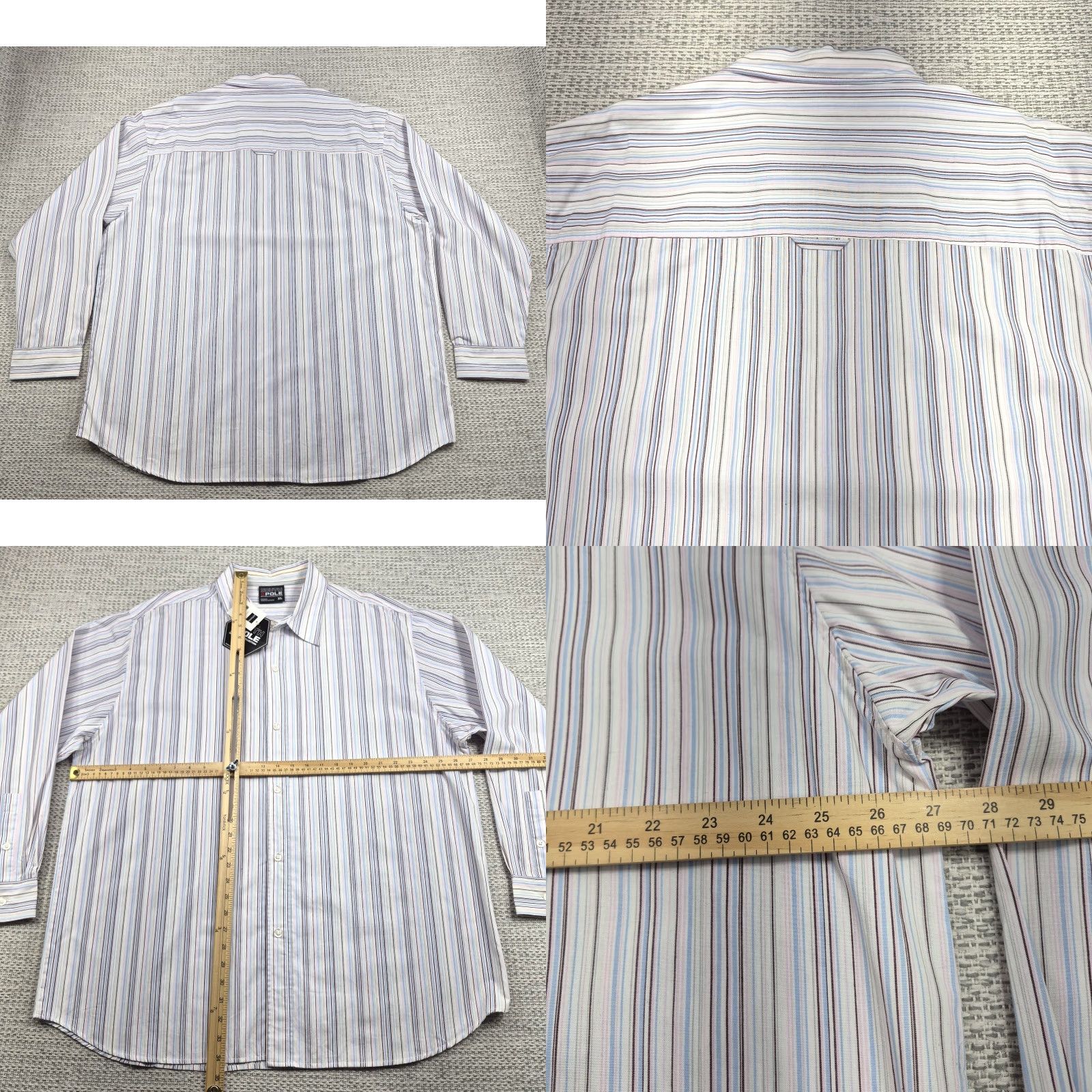 Southpole South Pole Button Up Shirt Mens XL Multicolor Stripe Long Sleeve Dress Shirt Shirt Men XL Multicolor Stripe Button Up Dress Shirt Size 46R - 8 Thumbnail