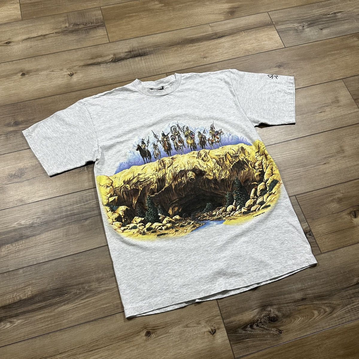 Habitat Vintage 90s Native American Single Stitch Wrap Around Tee Size US L / EU 52-54 / 3 - 2 Thumbnail