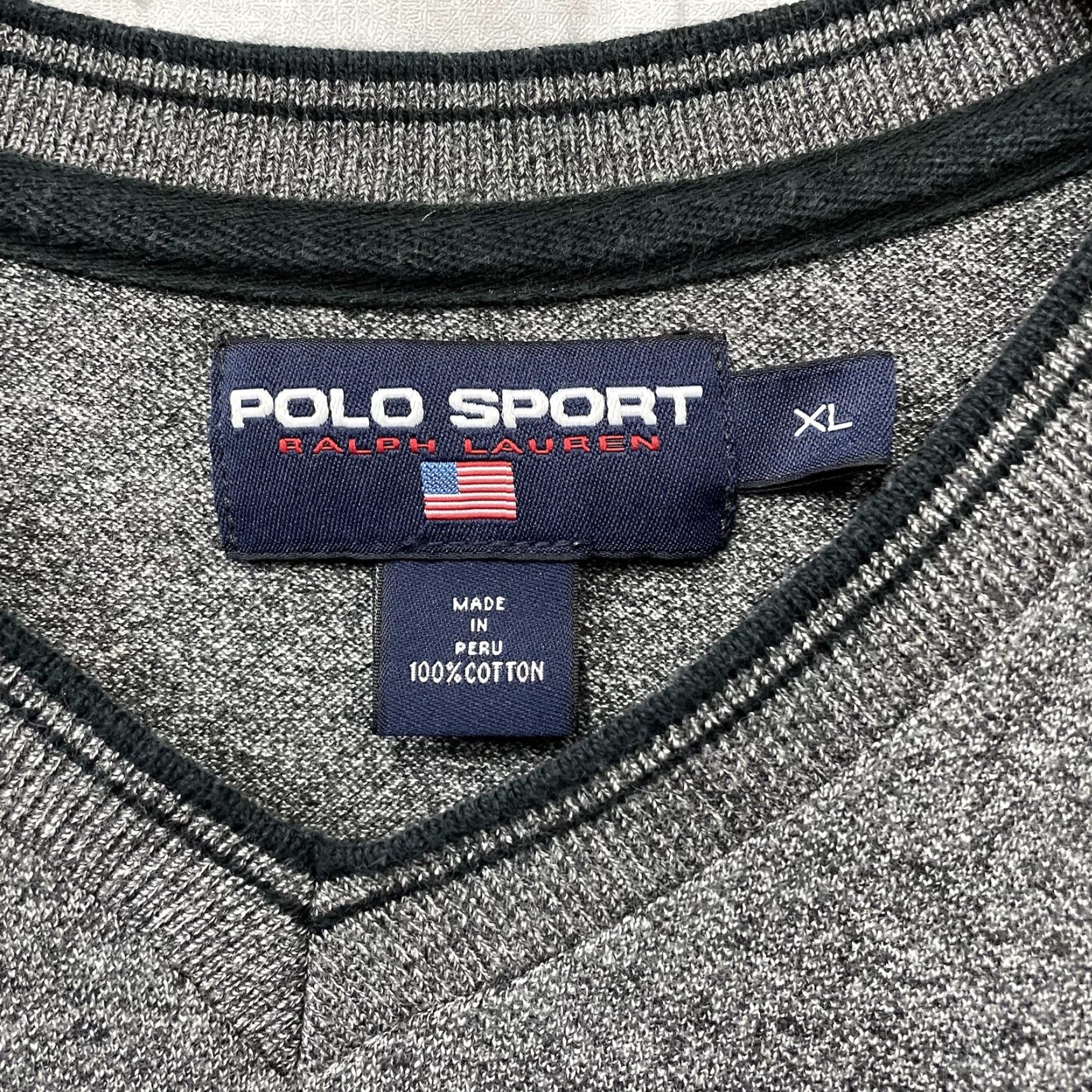 Vintage VINTAGE Polo Sport Ralph Lauren Shirt Mens XL V-Neck 100% Cotton Gray Peru Sports Size US XL / EU 56 / 4 - 4 Thumbnail