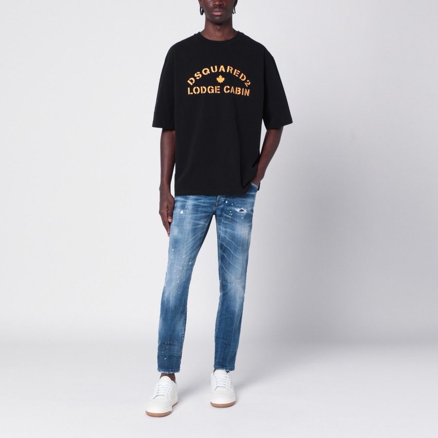 Dsquared2 o1d2blof0226 Cotton Logo T-Shirt in Black Size US S / EU 44-46 / 1 - 2 Thumbnail