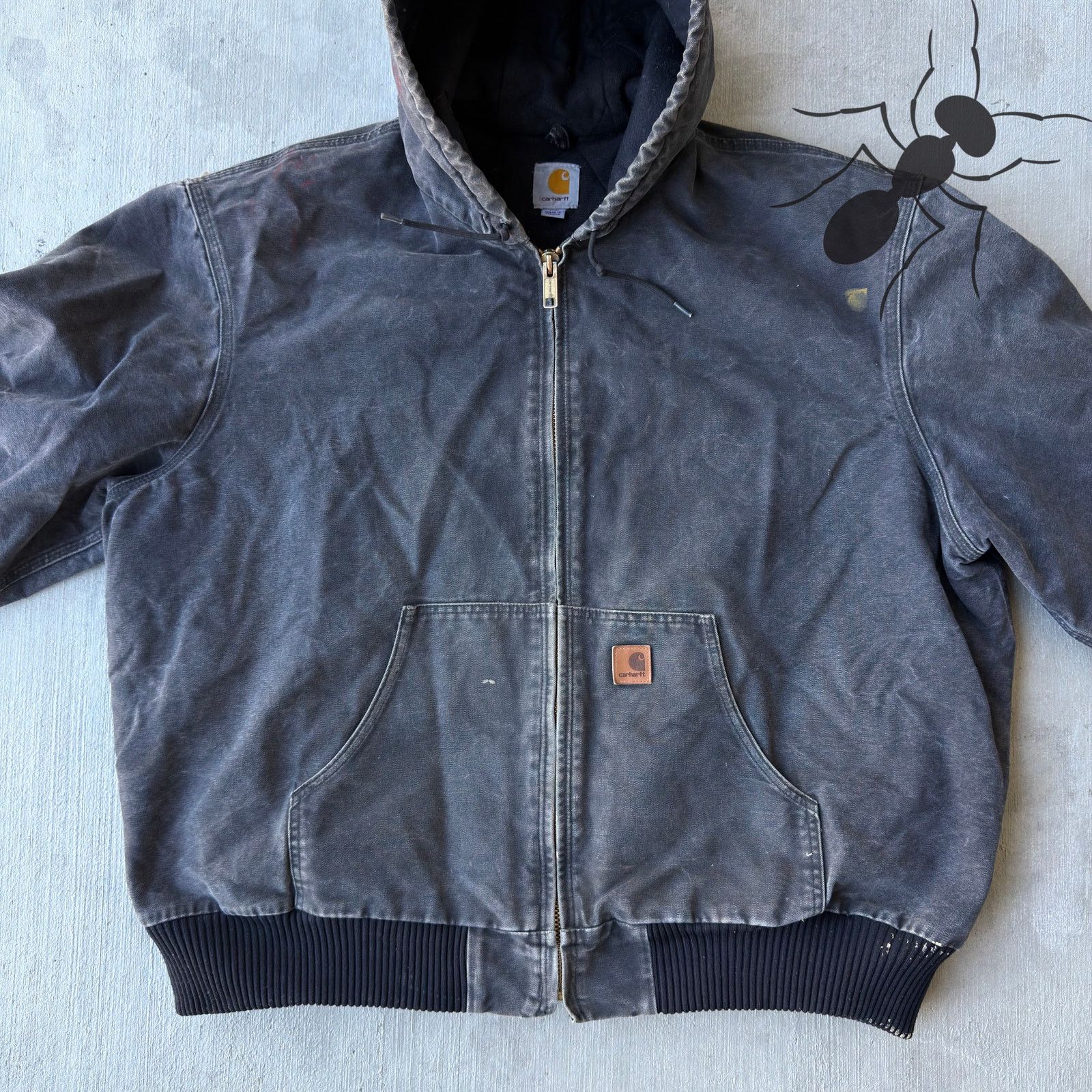 Carhartt × Vintage Carhartt J130 black hooded work wear jacket Size US XXL / EU 58 / 5 - 3 Thumbnail
