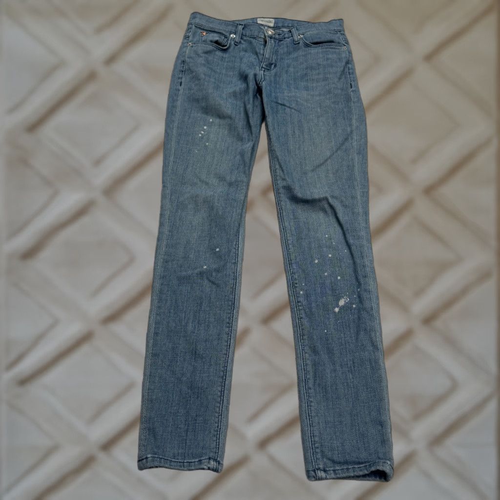 Hudson HUDSON Jeans Low Rise Skinny Denim - Women - 24 - Blue Paint Splatter - Stretch - 5-Pocket - Casual City Streetwear Size 42" / US 20 - 1 Thumbnail