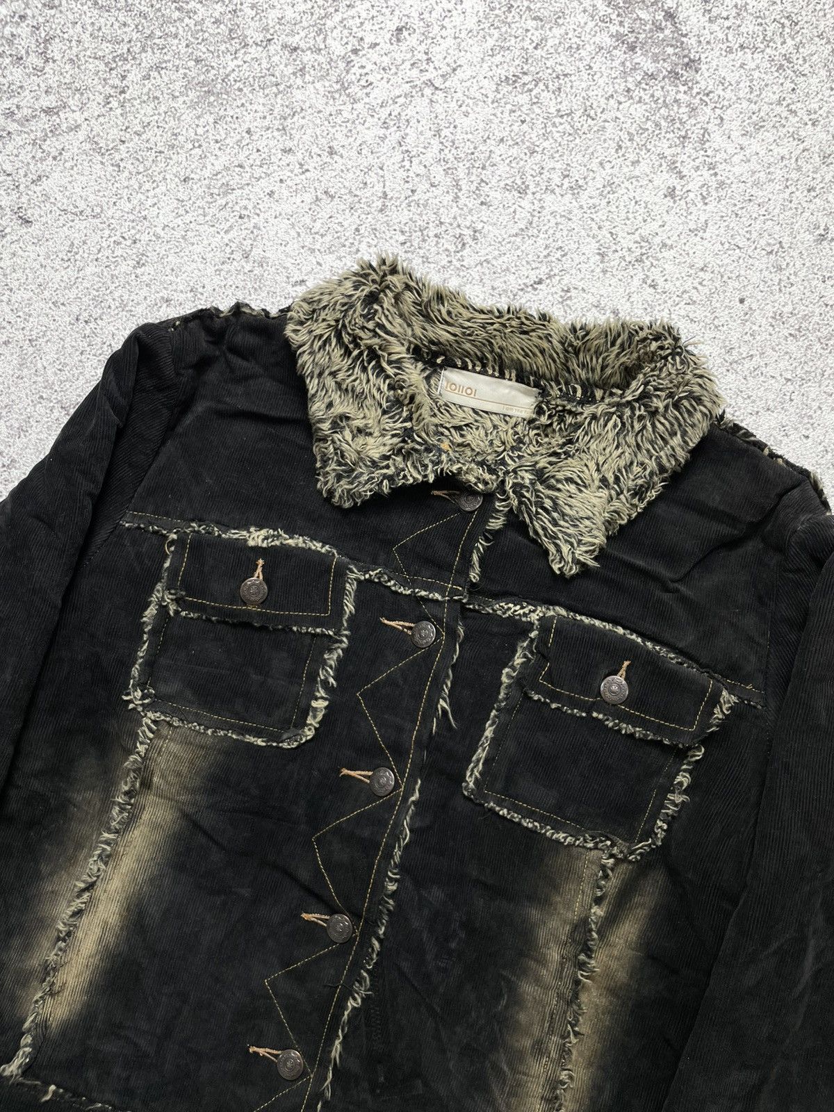Japanese Brand 2000s IOIIOI - avant garde goth cropped faux fur jacket y2k Size M / US 6-8 / IT 42-44 - 3 Thumbnail