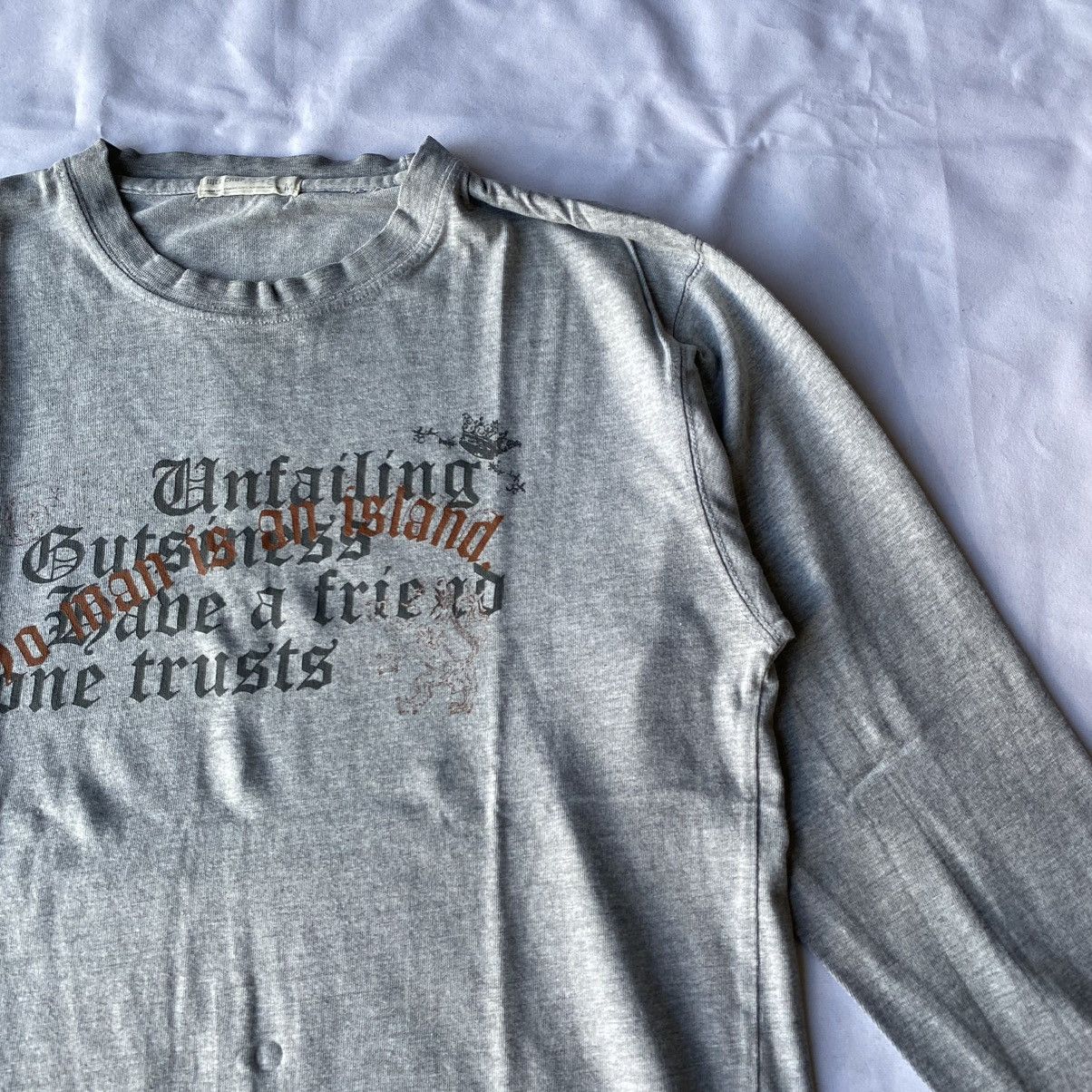 Beauty Beast × If Six Was Nine × Japanese Brand Japanese Unconstraint Poem No Man Is An Island Long Sleeve Size US M / EU 48-50 / 2 - 3 Thumbnail