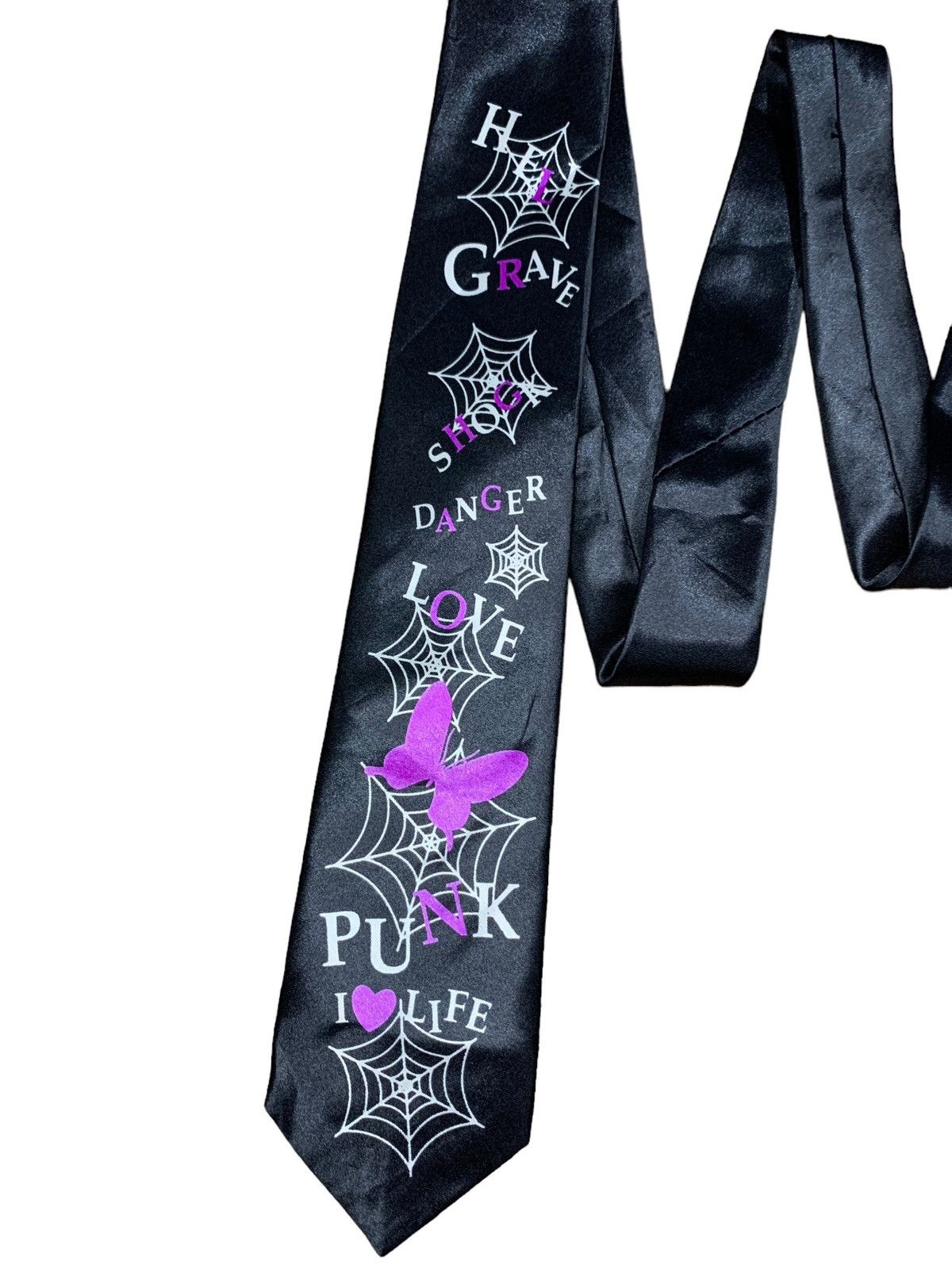 14th Addiction × Beauty Beast × KMRii Punk Love butterfly gothic rock bondage slim neck tie Size ONE SIZE - 3 Thumbnail