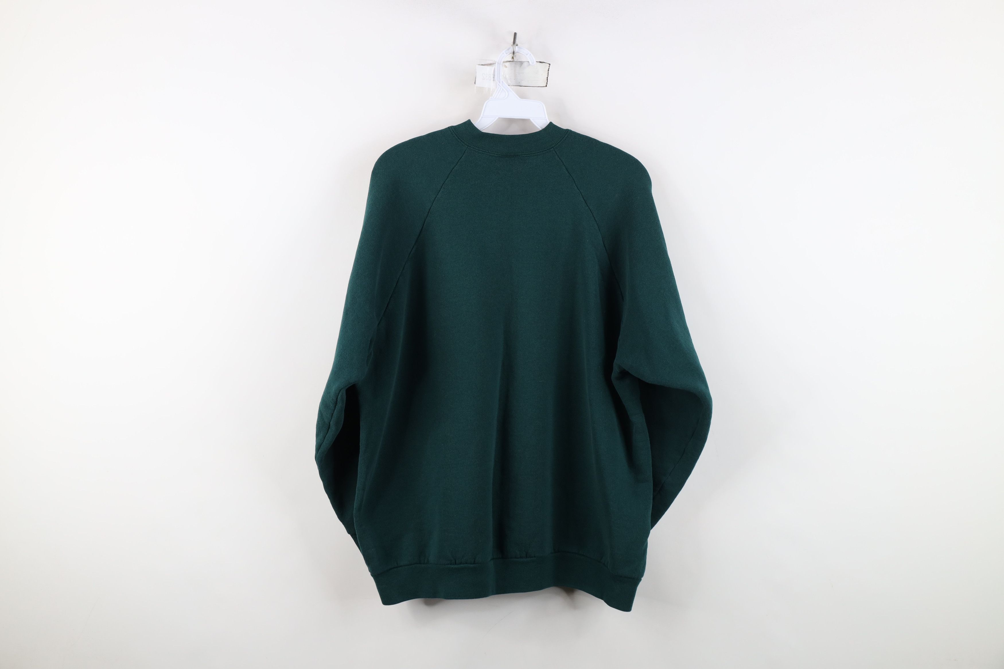 Vintage Vintage 90s Streetwear Blank Crewneck Sweatshirt Green USA Size XL / US 12-14 / IT 48-50 - 8 Thumbnail