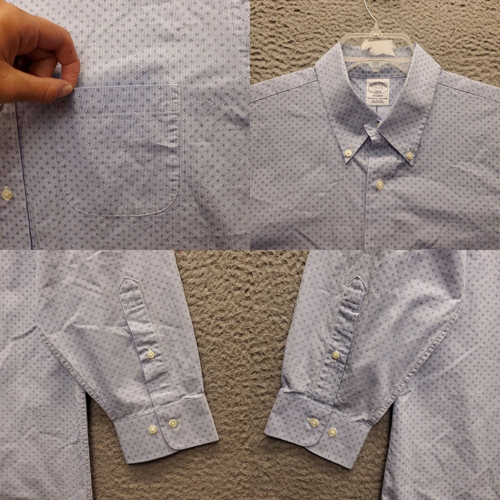 Brooks Brothers Brooks Brothers Mens Dress Shirt 17 Geometric Button-Down Silk? No, 100% Cotton Multicolor Button Down EUC Size 46R - 8 Thumbnail