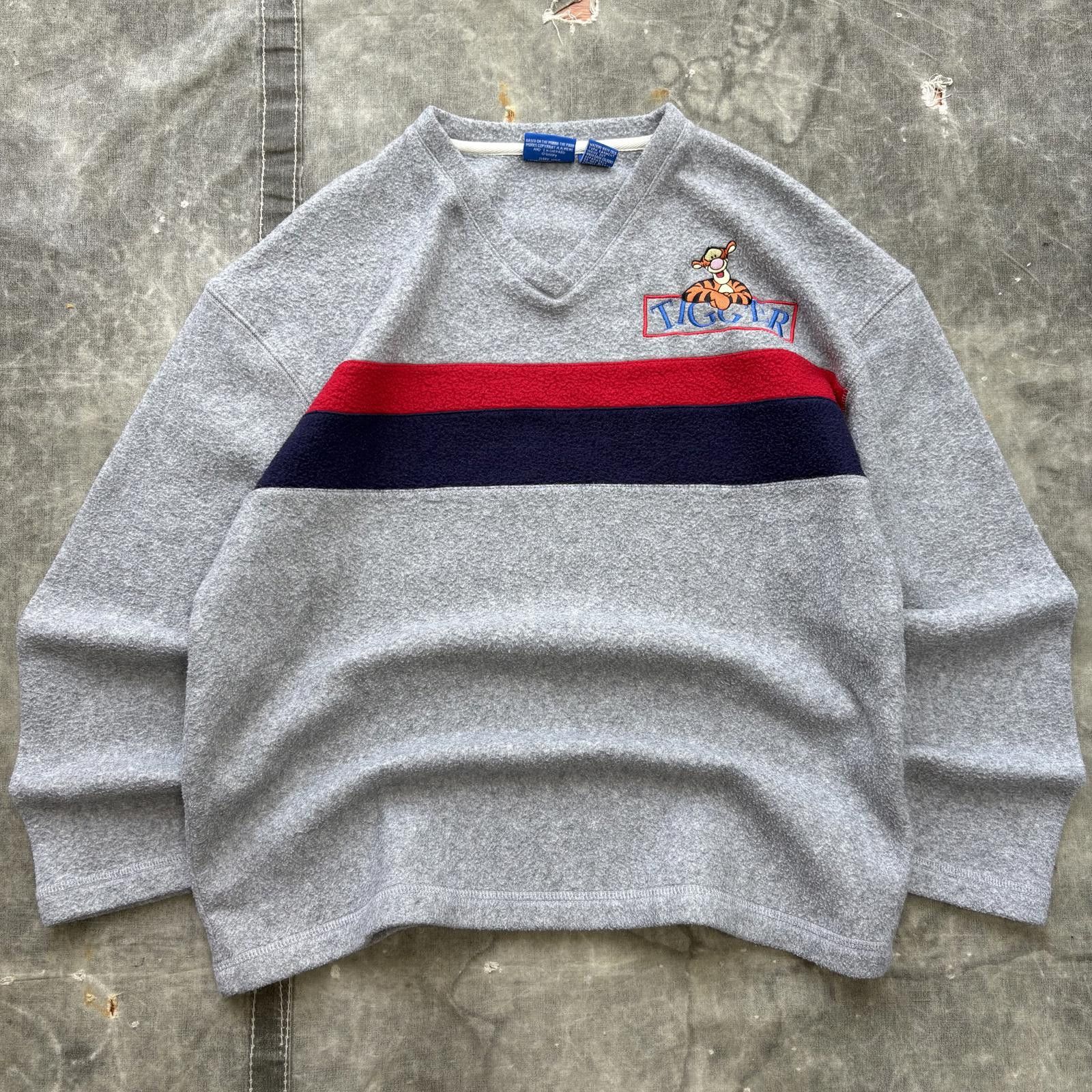 Disney Vintage 90s Y2K Disney Striped Tigger Fleece Sweatshirt Size M / US 6-8 / IT 42-44 - 1 Thumbnail