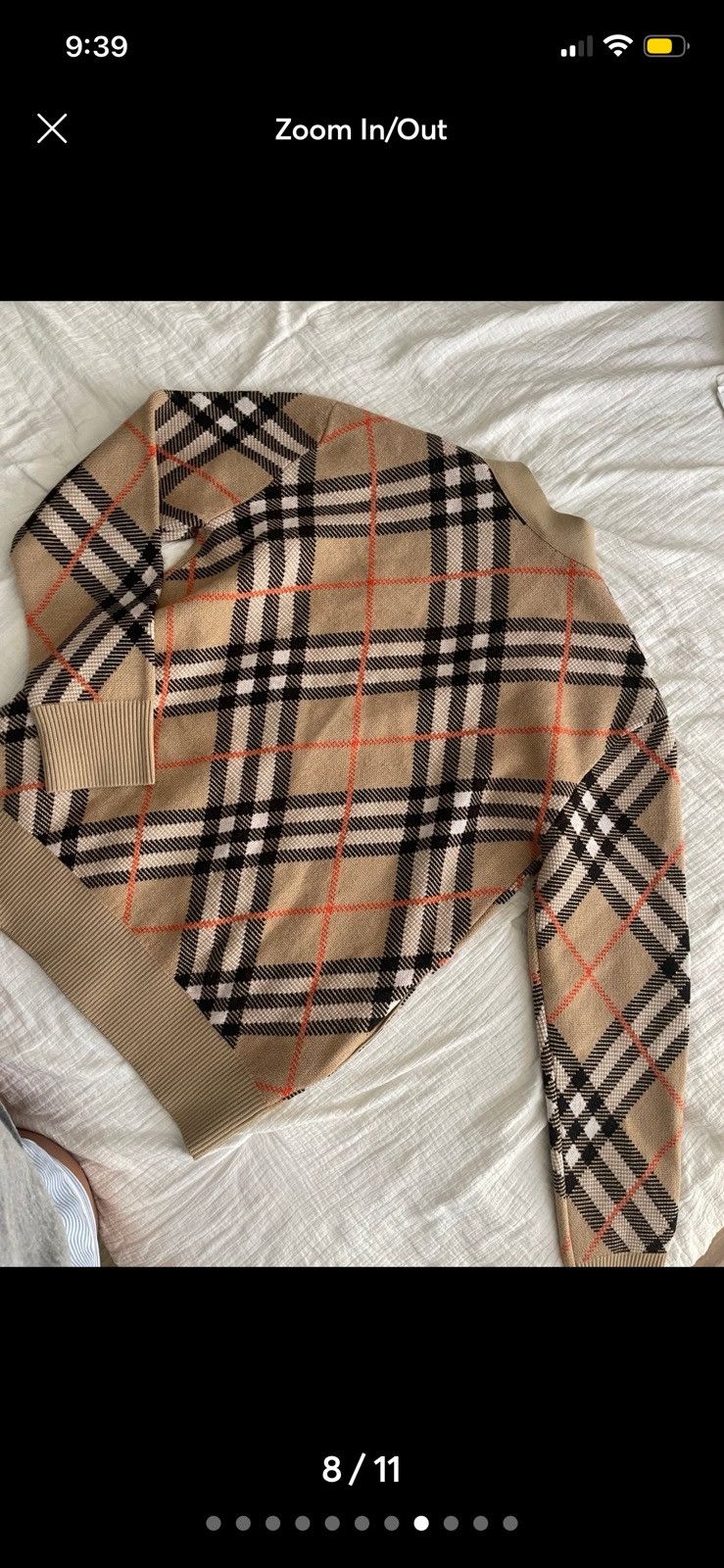 Burberry S Burberry Woman’s Oversized Fit Check Wool Blend Cardigan Size S / US 4 / IT 40 - 8 Thumbnail