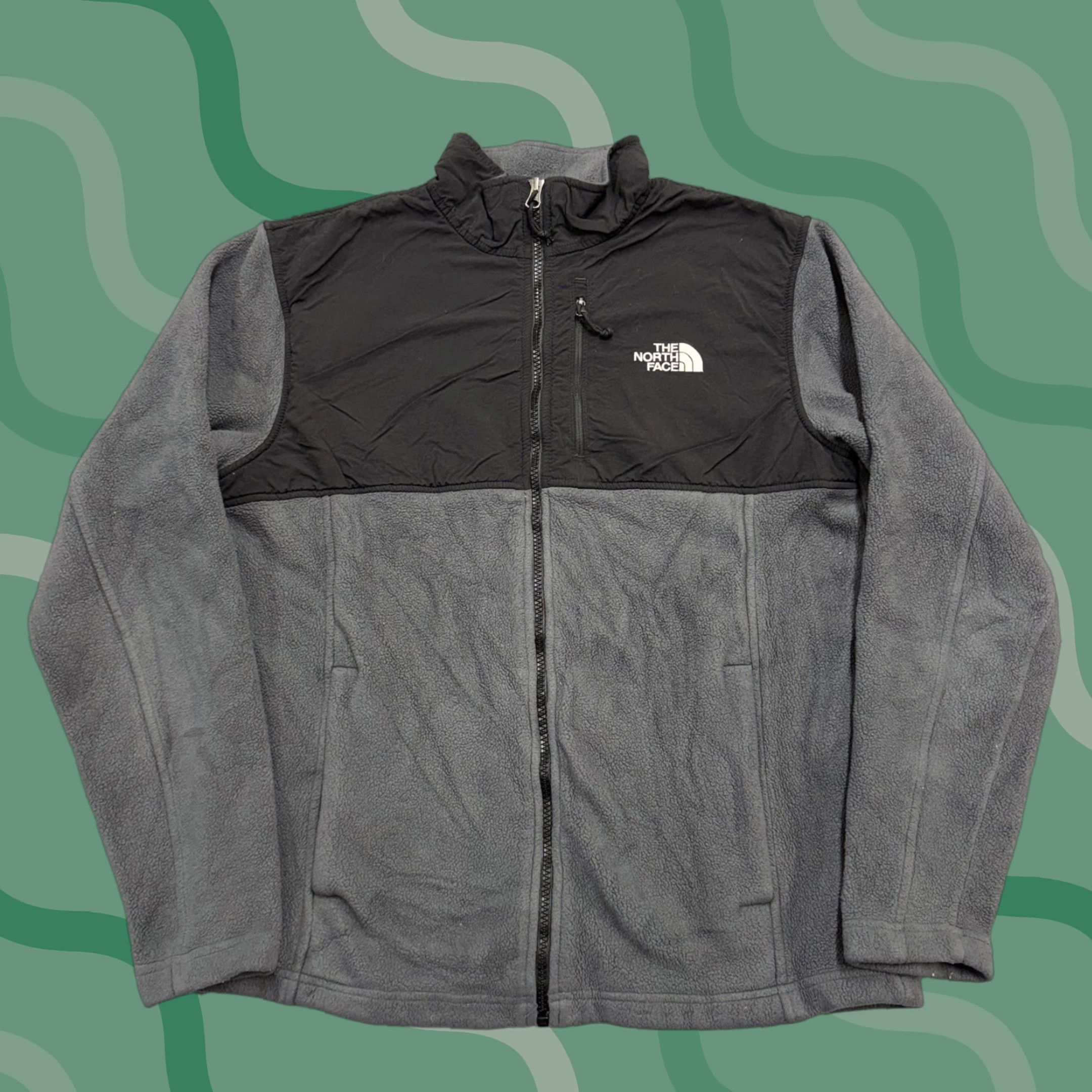 The North Face The North Face Jacket Mens Medium Gray Black Fleece Full Zip Outdoor Hiking Size US M / EU 48-50 / 2 - 1 Thumbnail