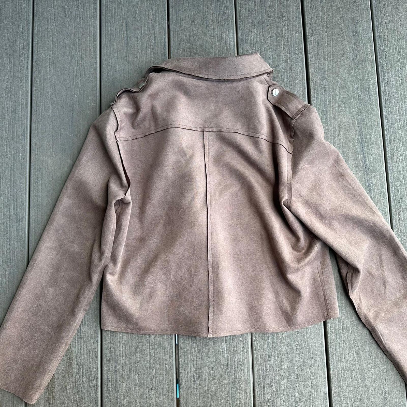 Other Brown faux suede jacket Size L / US 10 / IT 46 - 4 Thumbnail