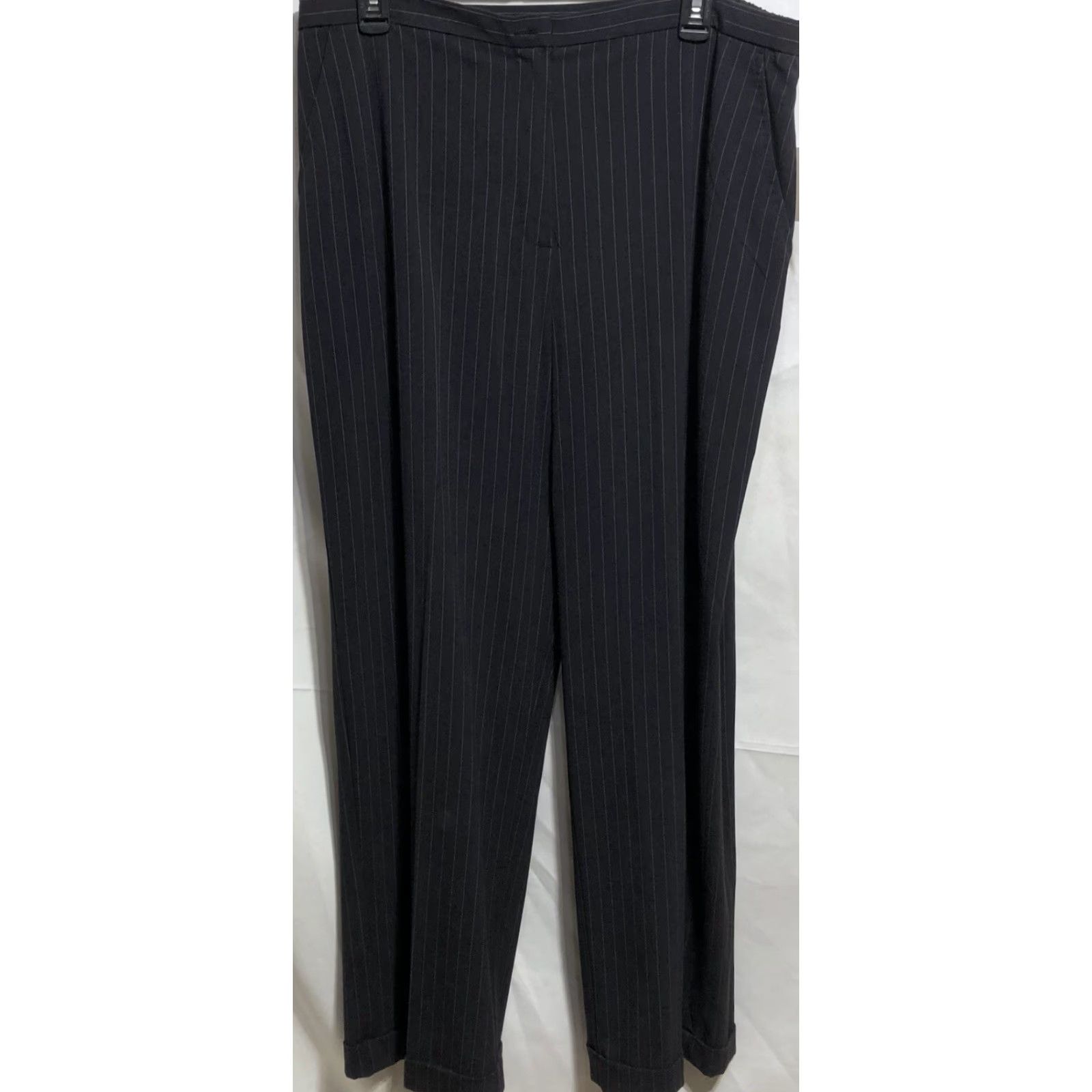 Vintage Danny & Nicole Suit 2 Piece Navy Stripe Blazer Jacket Pants - 16 Women Office Career Modern Elegant Size XXL / US 16-18 / IT 52-54 - 5 Thumbnail